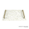 GLOBAL VIEWS GYPSUM TRAY W/BRASS HANDLES - Decorative Accents