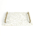 GLOBAL VIEWS GYPSUM TRAY W/BRASS HANDLES - Decorative Accents