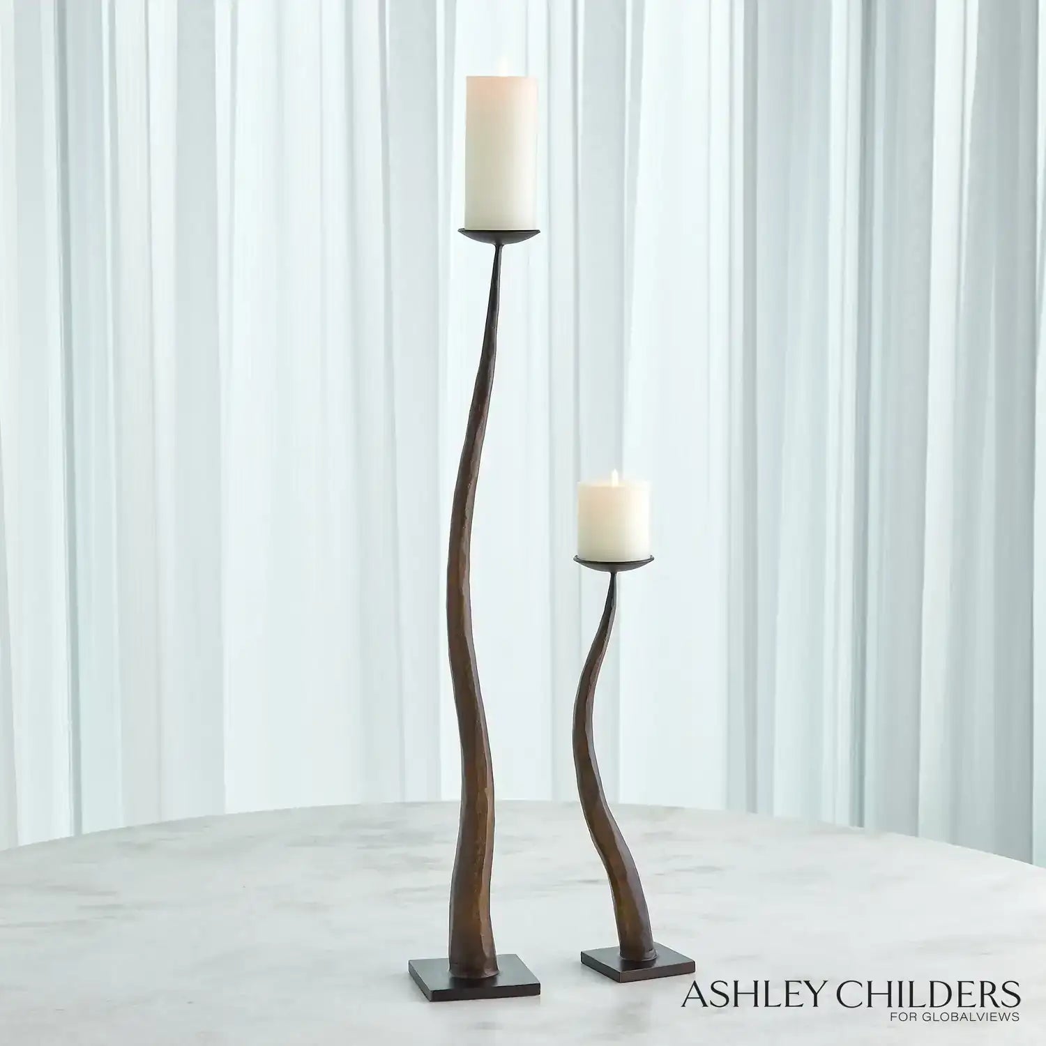 GLOBAL VIEWS CHISELED CANDLE HOLDER - Decorative Accents