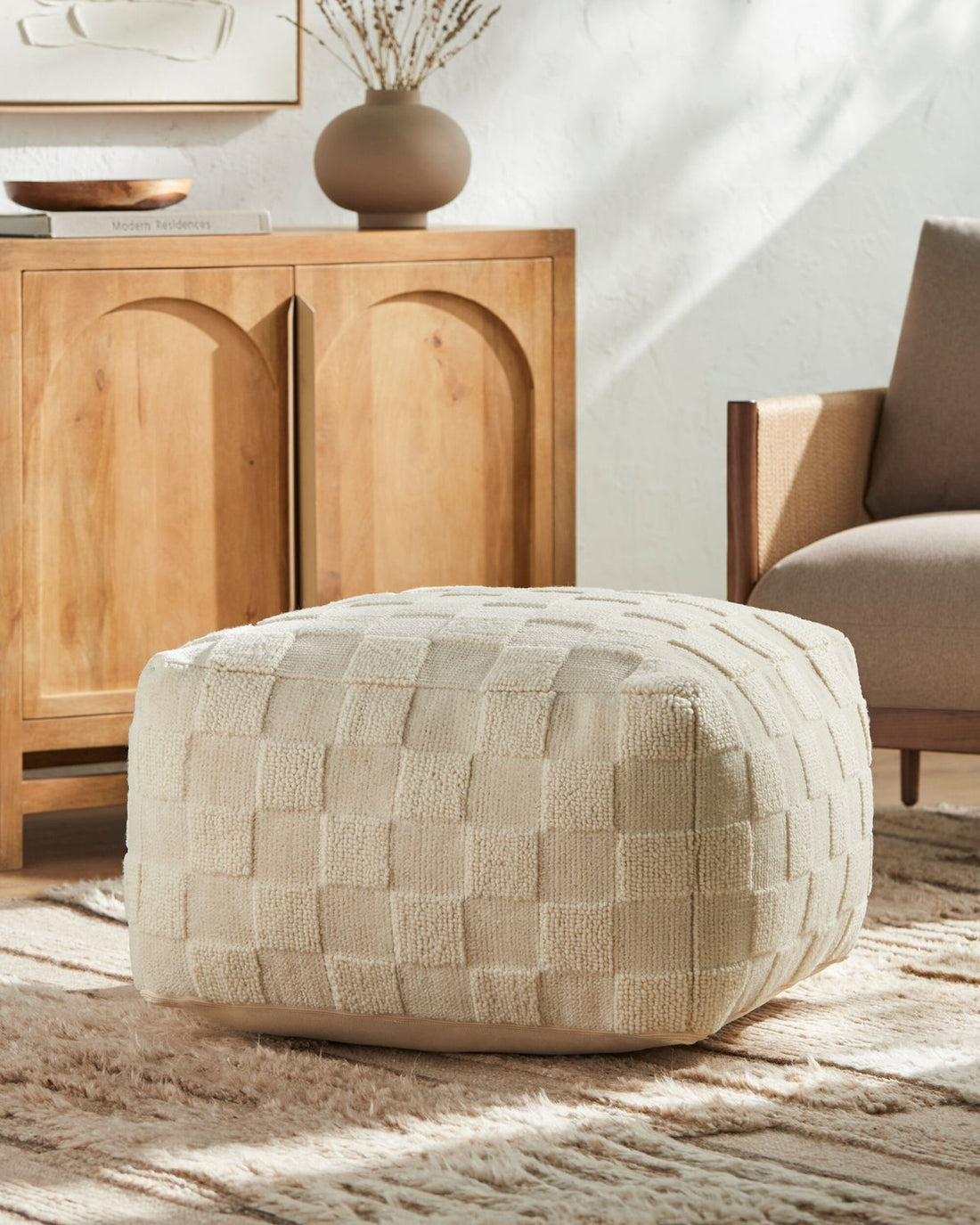 SURYA BLANCO POUF - Benches, Ottoman, Stools