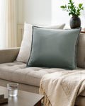 SURYA COTTON VELVET LUMBAR PILLOW - Linens