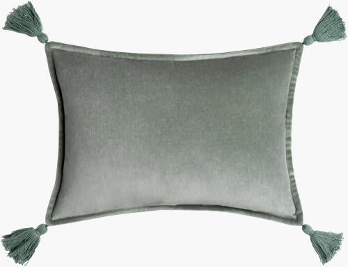 SURYA COTTON VELVET LUMBAR PILLOW - Linens