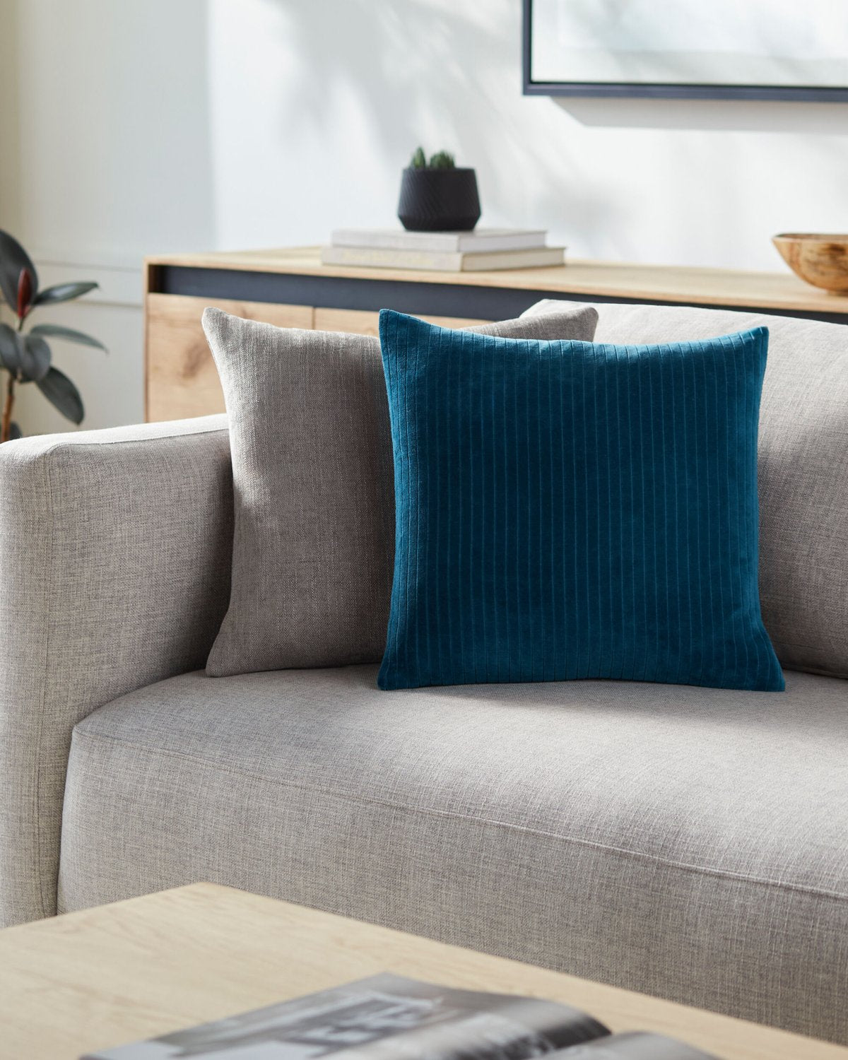 SURYA COTTON VELVET STRIPES ACCENT PILLOW - Linens