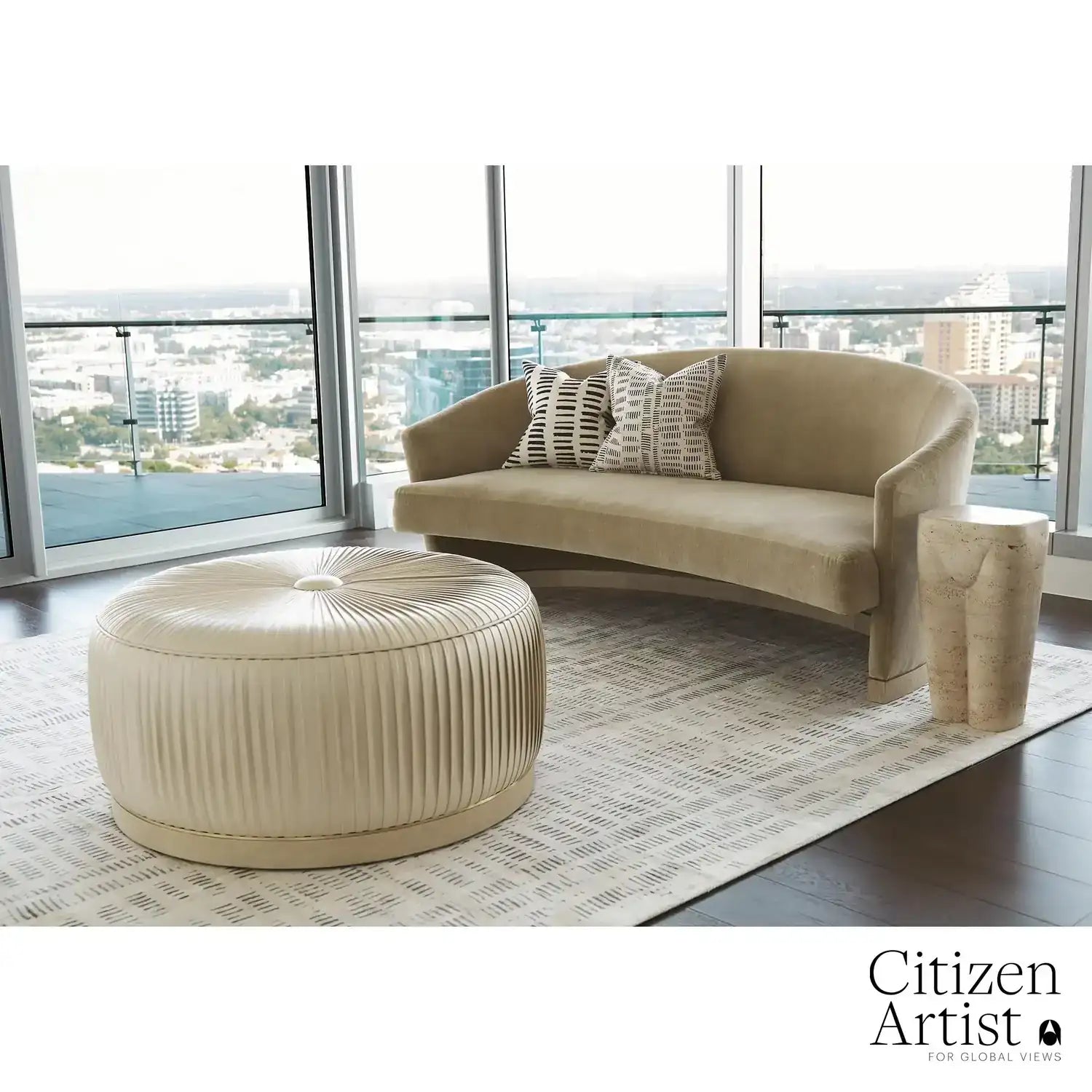 GLOBAL VIEWS COLETTE OTTOMAN - Benches, Ottoman, Stools