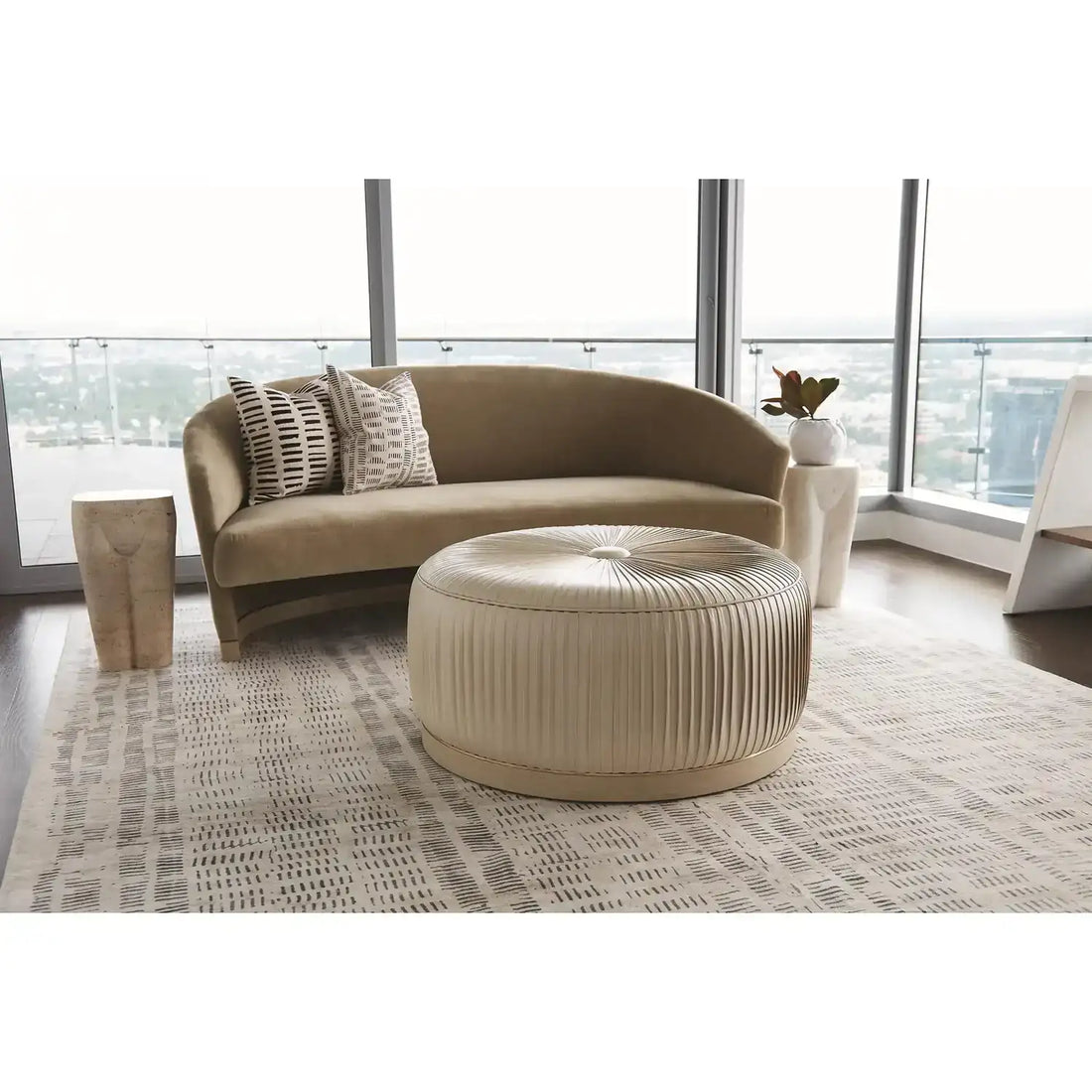 GLOBAL VIEWS COLETTE OTTOMAN - Benches, Ottoman, Stools