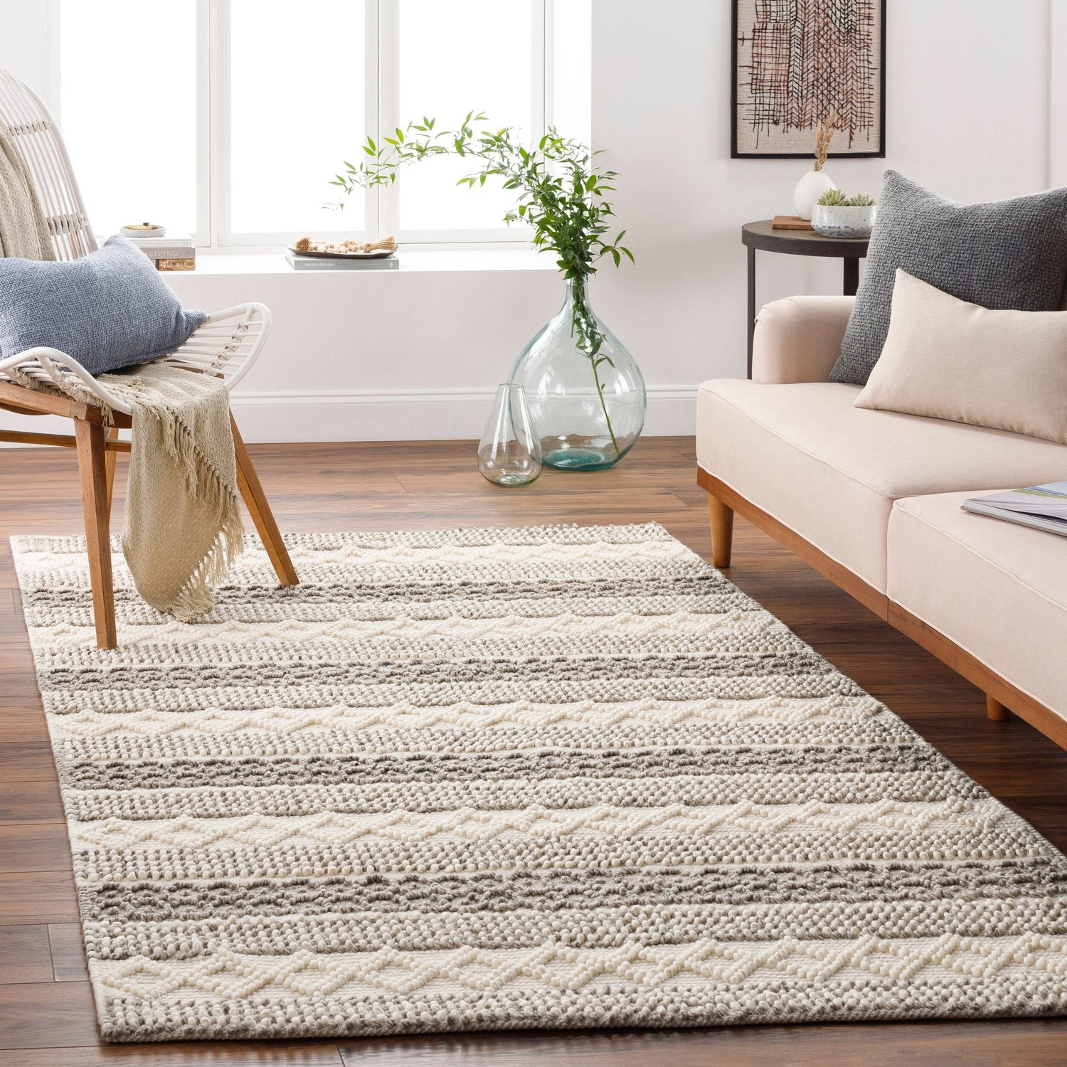 SURYA FARMHOUSE NEUTRALS HANDMADE RUG - Rugs
