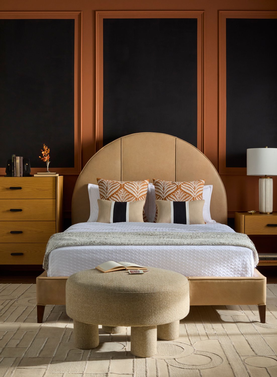 SURYA ELIPSE UPHOLSTERED BED - Beds