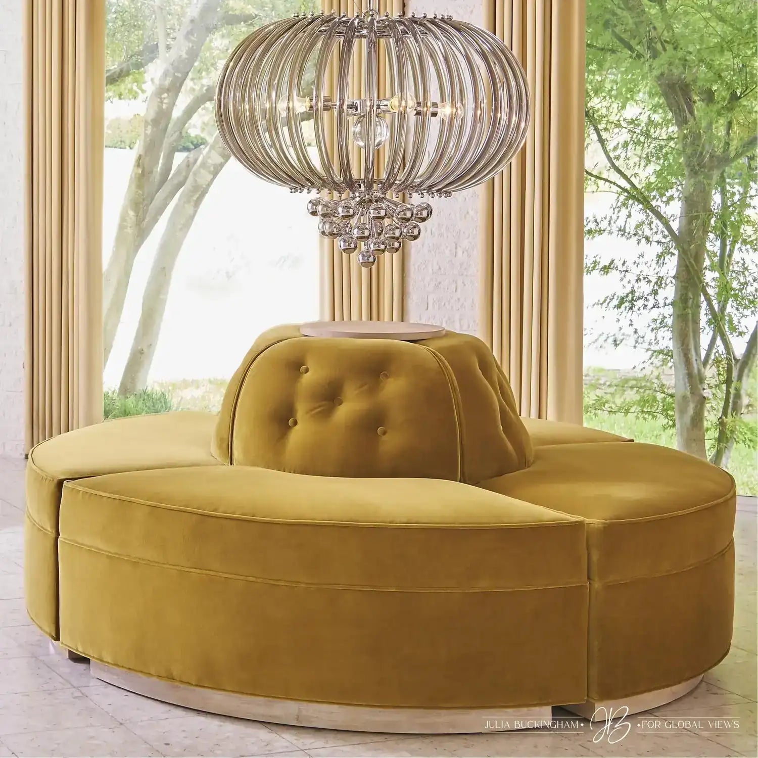 GLOBAL VIEWS CONVERSATIONAL RONDEL TOP - Benches, Ottoman, Stools