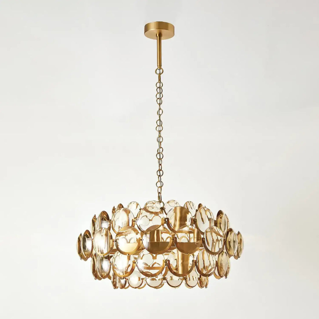 GLOBAL VIEWS CABOCHON AMBER GLASS CHANDELIER | JB8.80068 - DO NOT SHOW ON WEBSITE