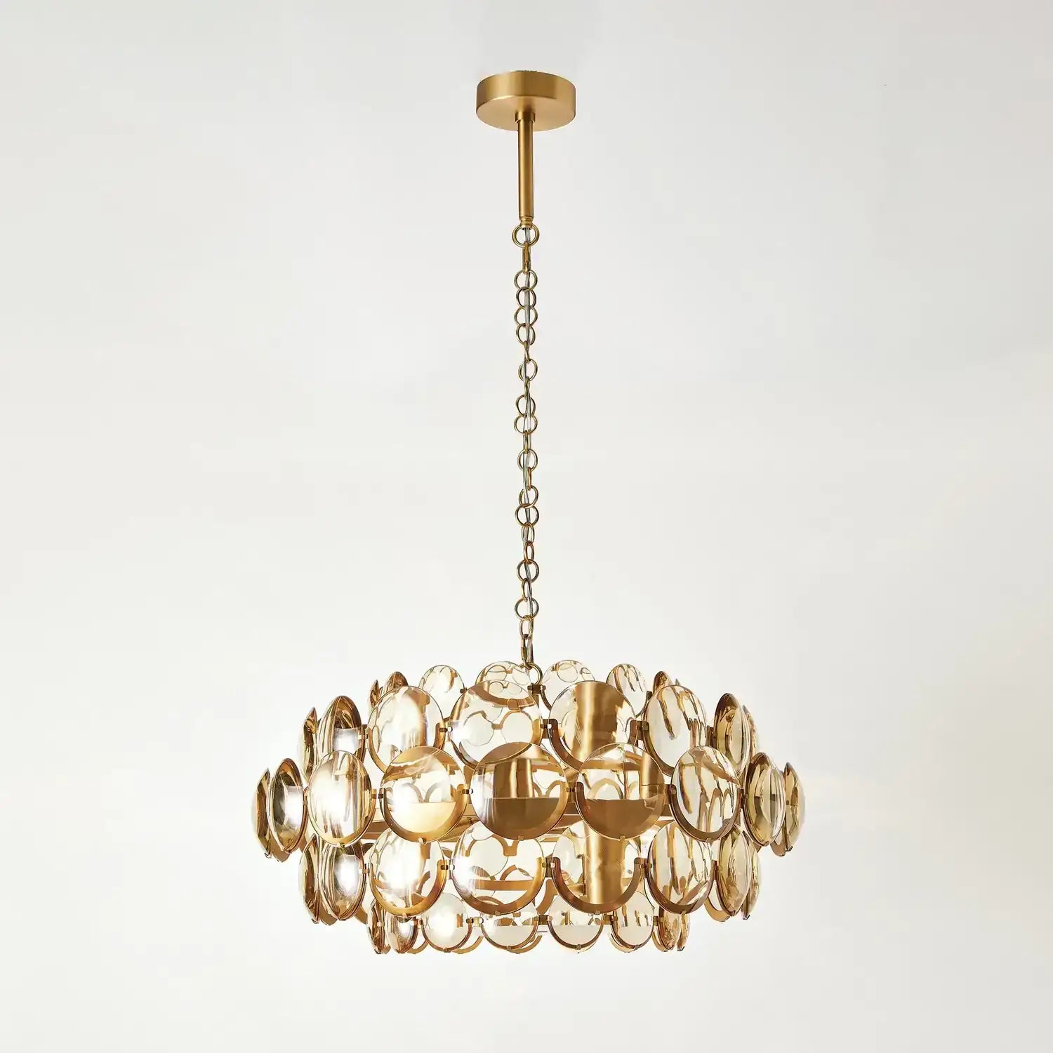 GLOBAL VIEWS CABOCHON AMBER GLASS CHANDELIER | JB8.80068 - DO NOT SHOW ON WEBSITE