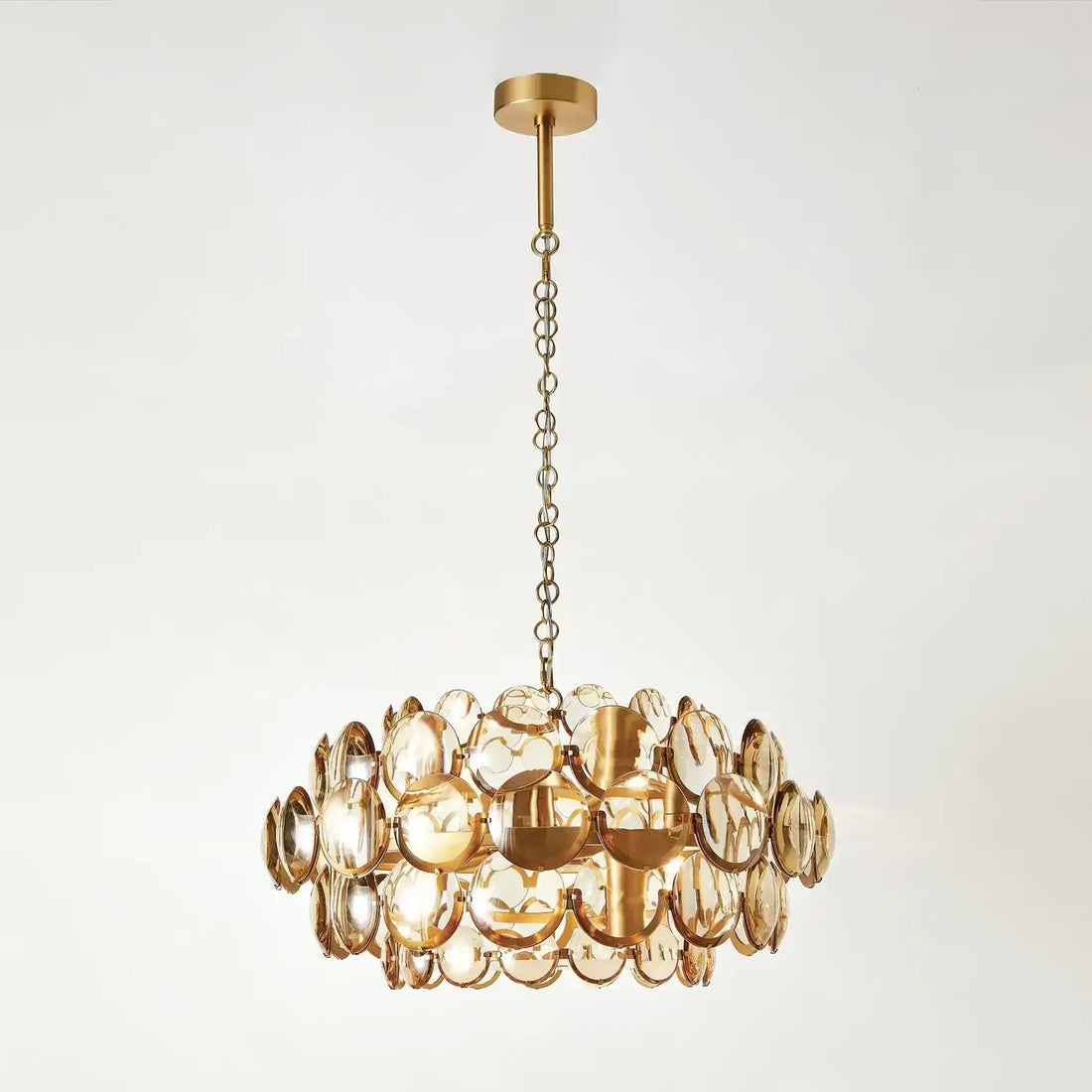 GLOBAL VIEWS CABOCHON AMBER GLASS CHANDELIER | JB8.80068 - DO NOT SHOW ON WEBSITE