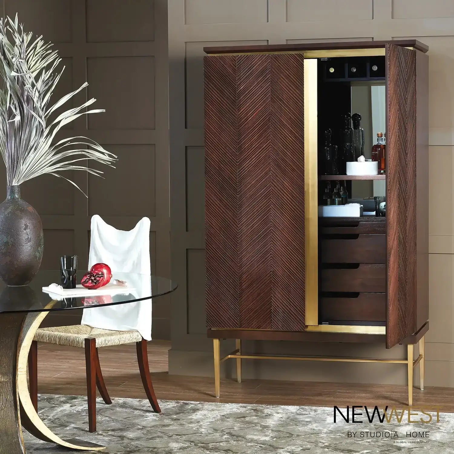 GLOBAL VIEWS LATILLA TALL BAR CABINET - Cabinets & Bar