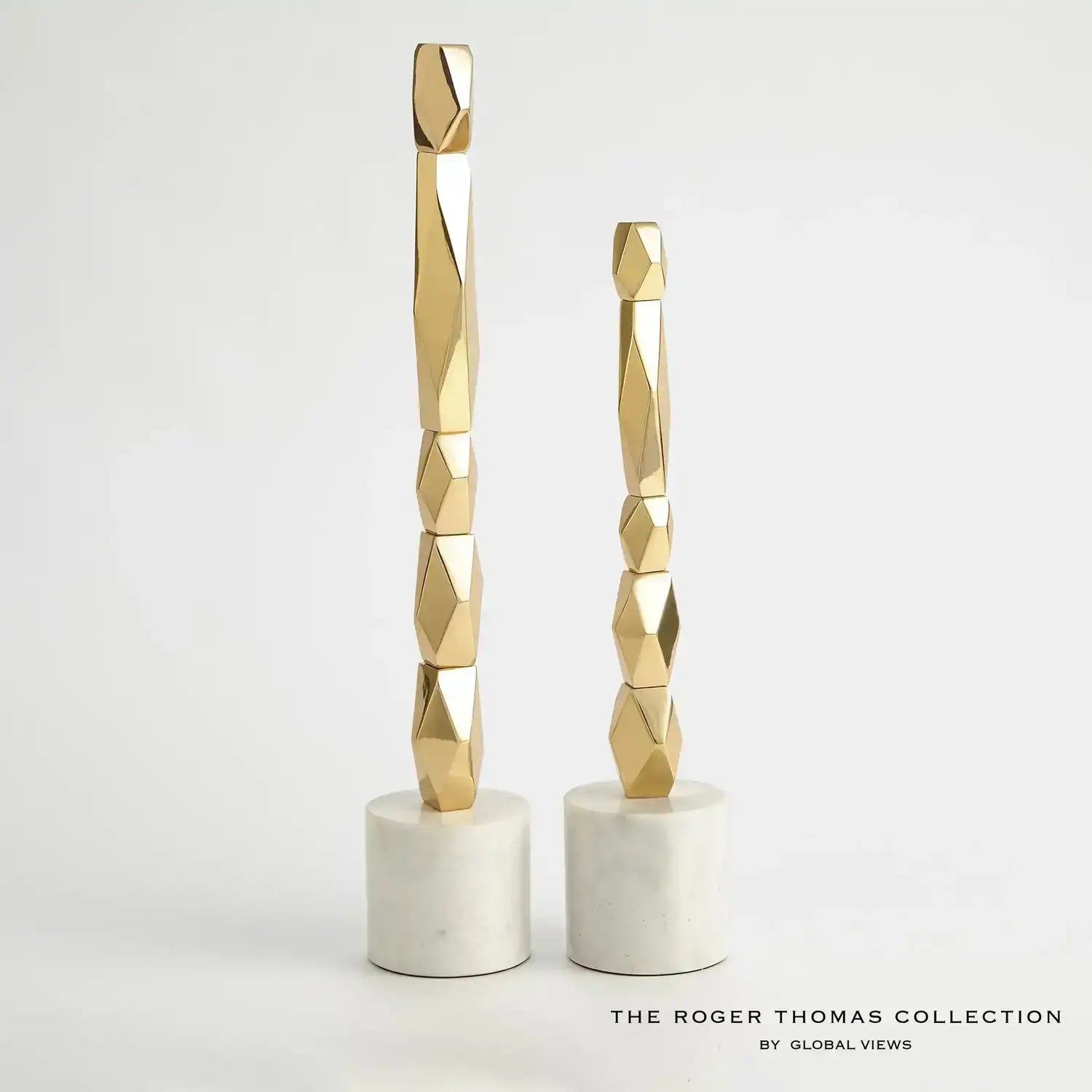 GLOBAL VIEWS FACET BLOCK SCULPTURE - Decorative Accents