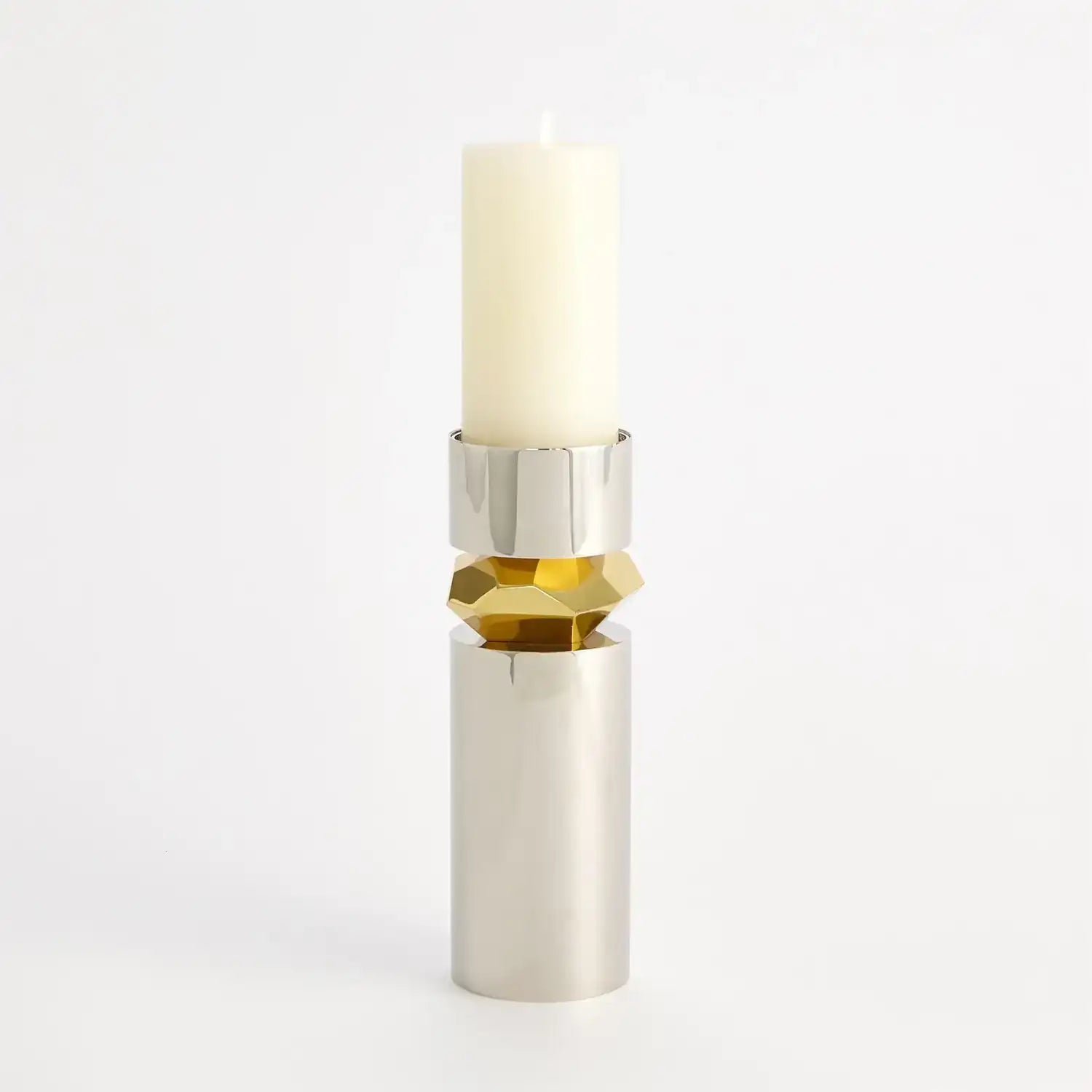 GLOBAL VIEWS ROMANO NICKEL CANDLE HOLDER - Decorative Accents