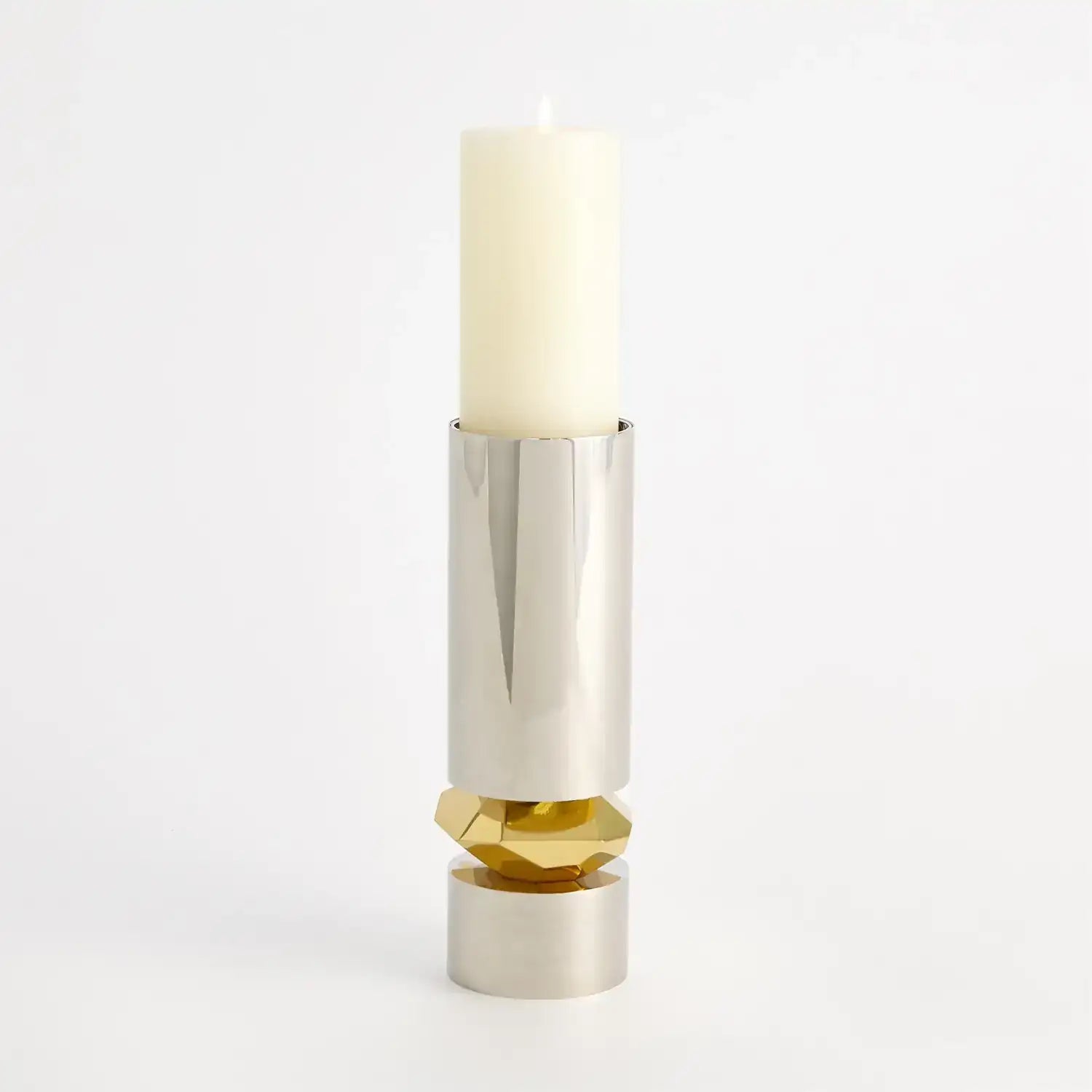 GLOBAL VIEWS ROMANO NICKEL CANDLE HOLDER - Decorative Accents