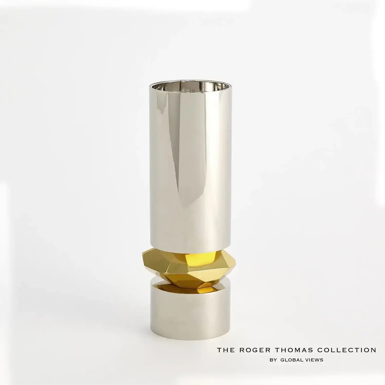 GLOBAL VIEWS ROMANO NICKEL CANDLE HOLDER - Decorative Accents