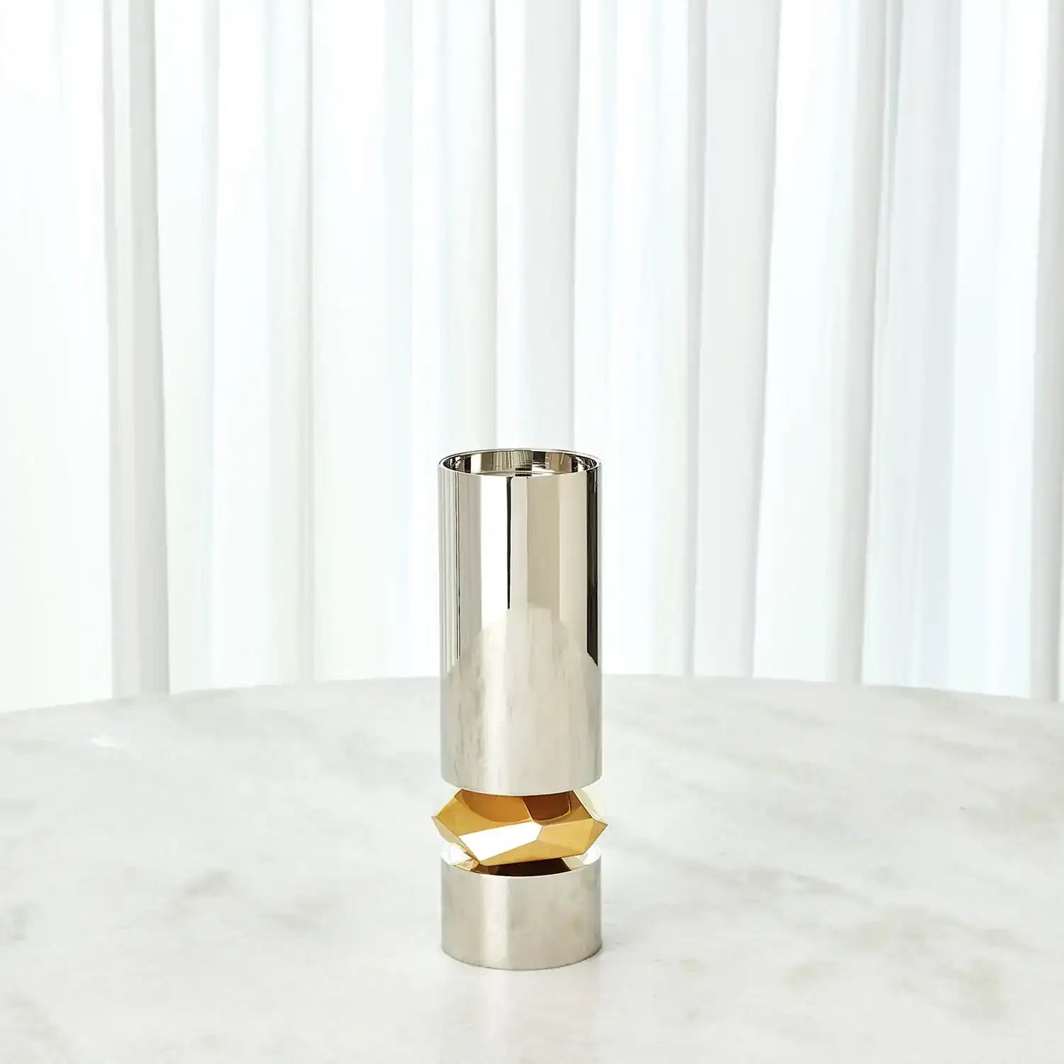 GLOBAL VIEWS ROMANO NICKEL CANDLE HOLDER - Decorative Accents