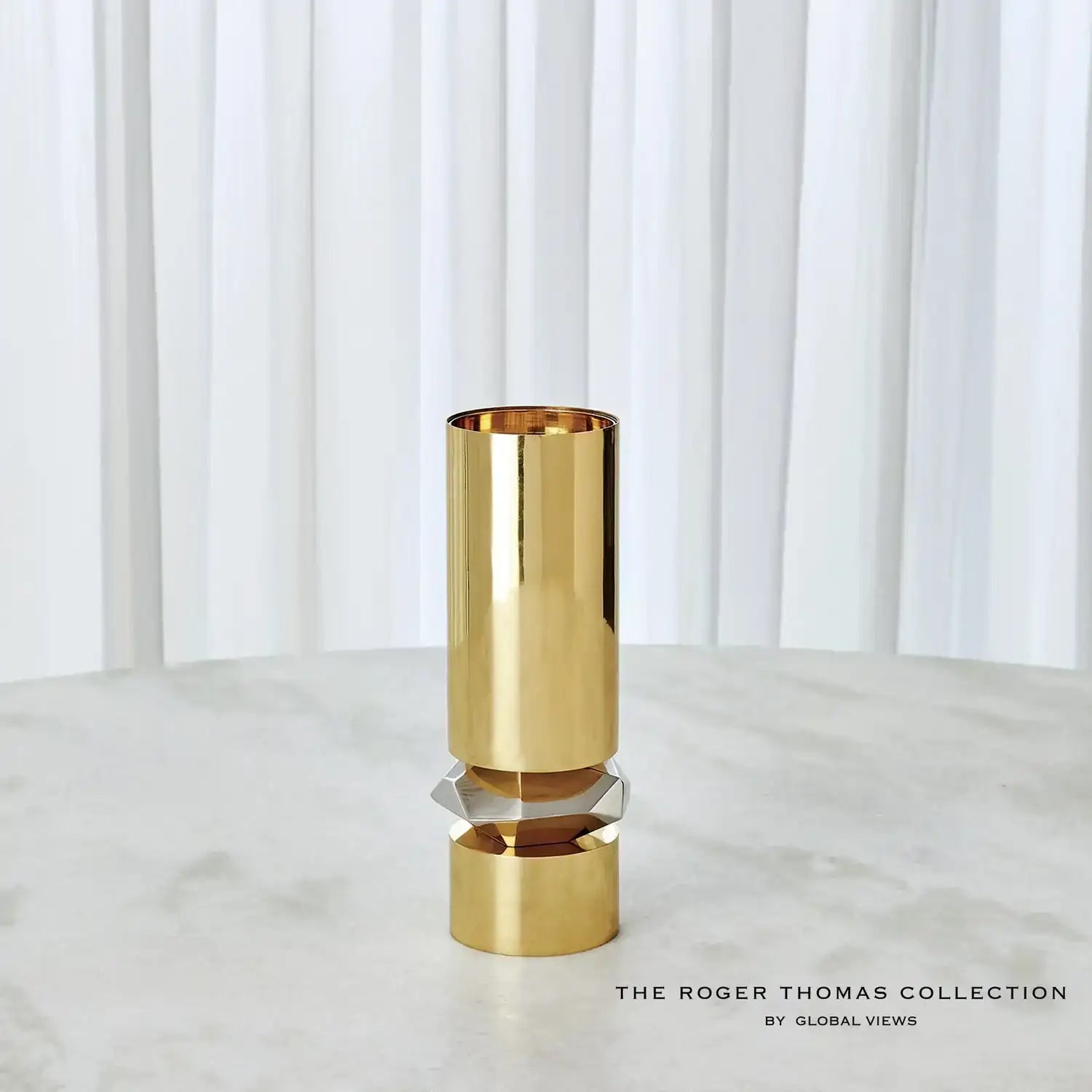 GLOBAL VIEWS ROMANO BRASS CANDLE HOLDER - Decorative Accents