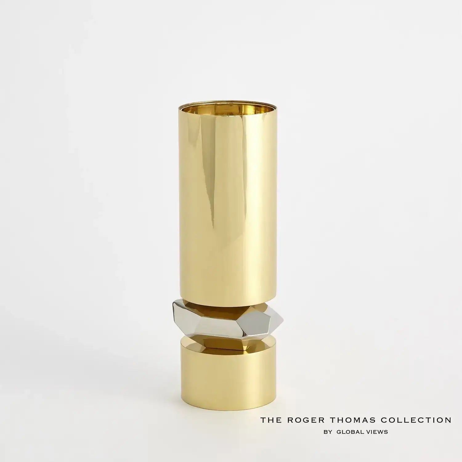 GLOBAL VIEWS ROMANO BRASS CANDLE HOLDER - Decorative Accents