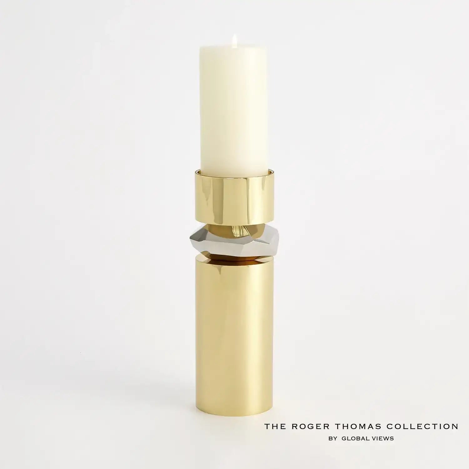 GLOBAL VIEWS ROMANO BRASS CANDLE HOLDER - Decorative Accents