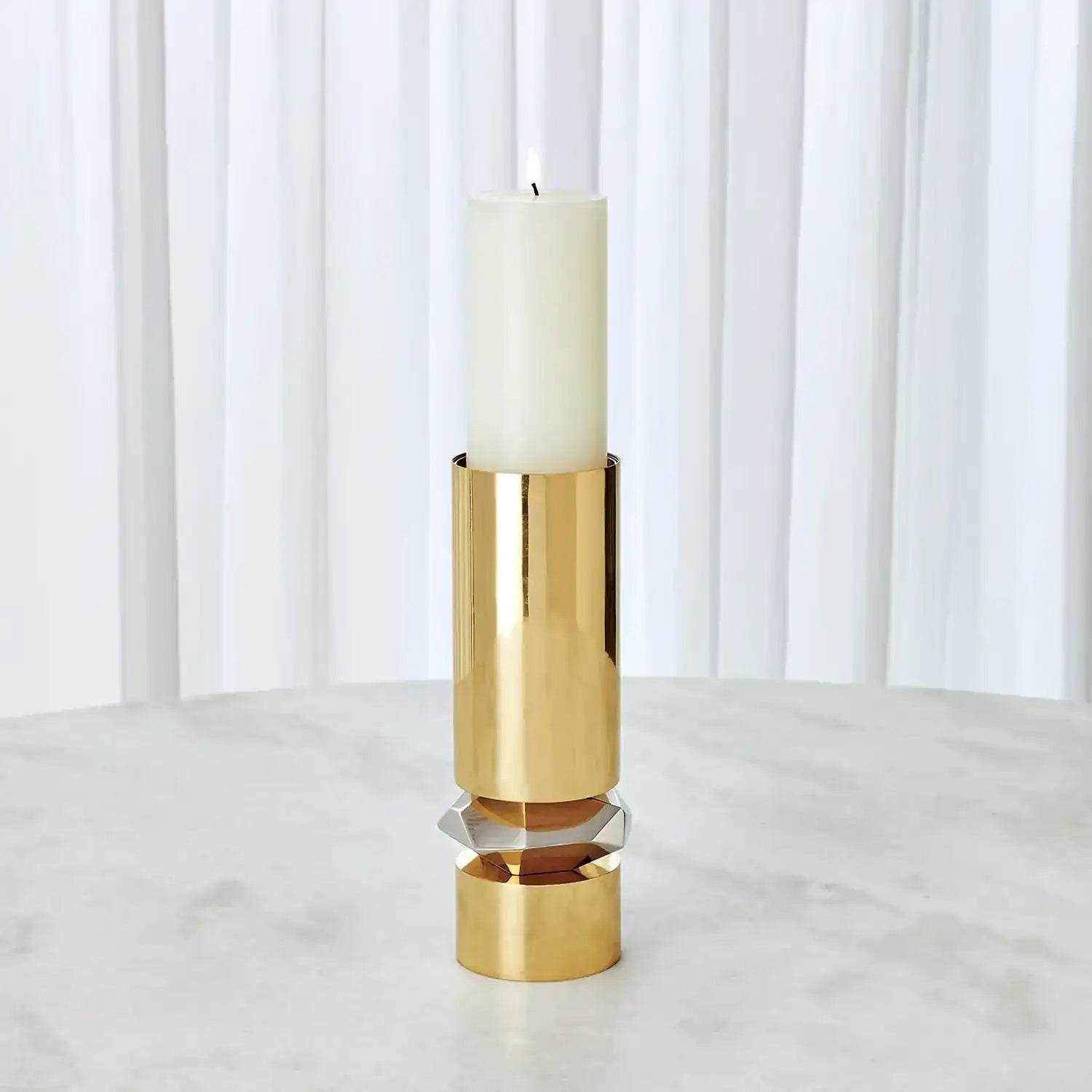 GLOBAL VIEWS ROMANO BRASS CANDLE HOLDER - Decorative Accents