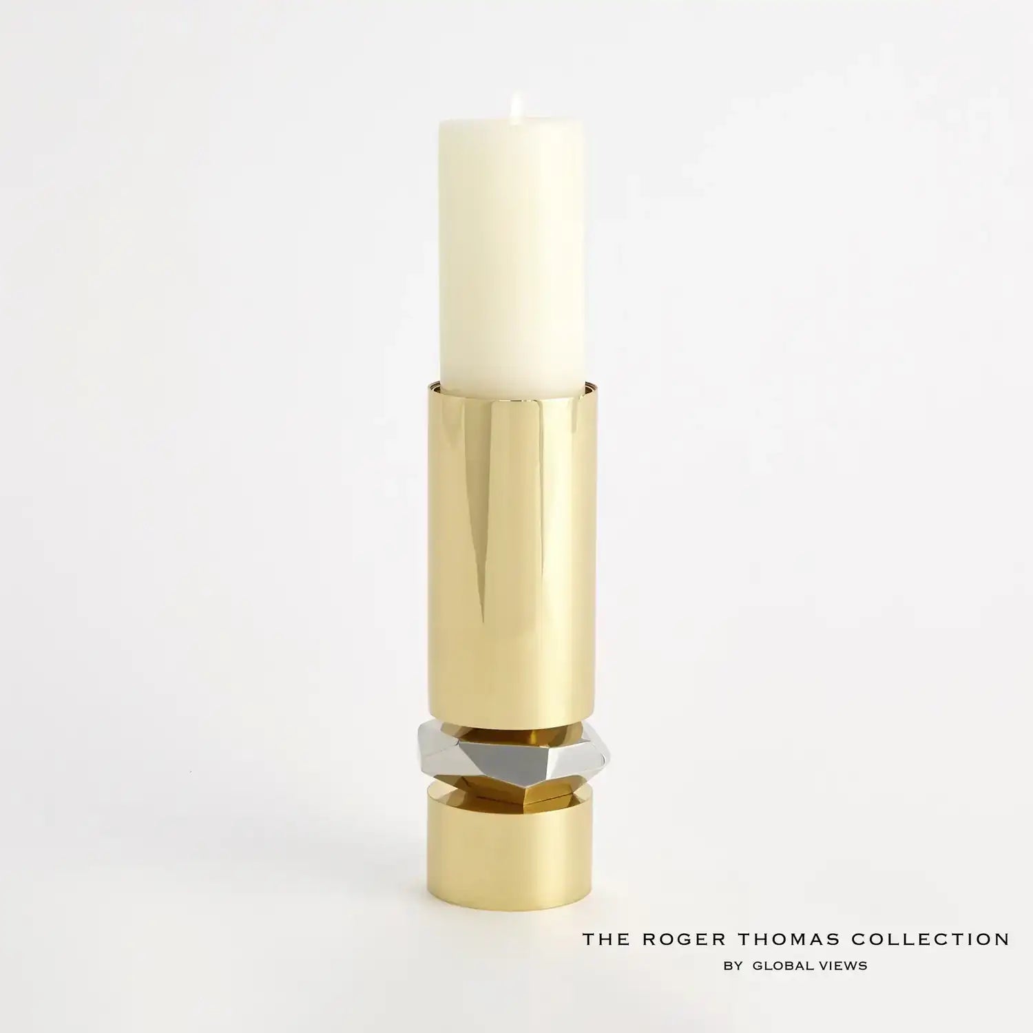 GLOBAL VIEWS ROMANO BRASS CANDLE HOLDER - Decorative Accents
