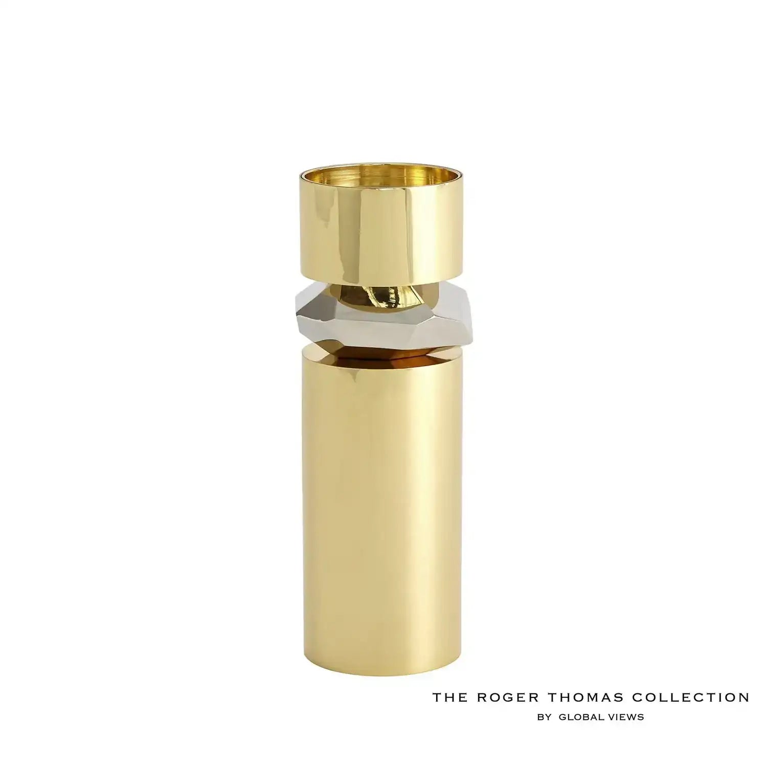 GLOBAL VIEWS ROMANO BRASS CANDLE HOLDER - Decorative Accents
