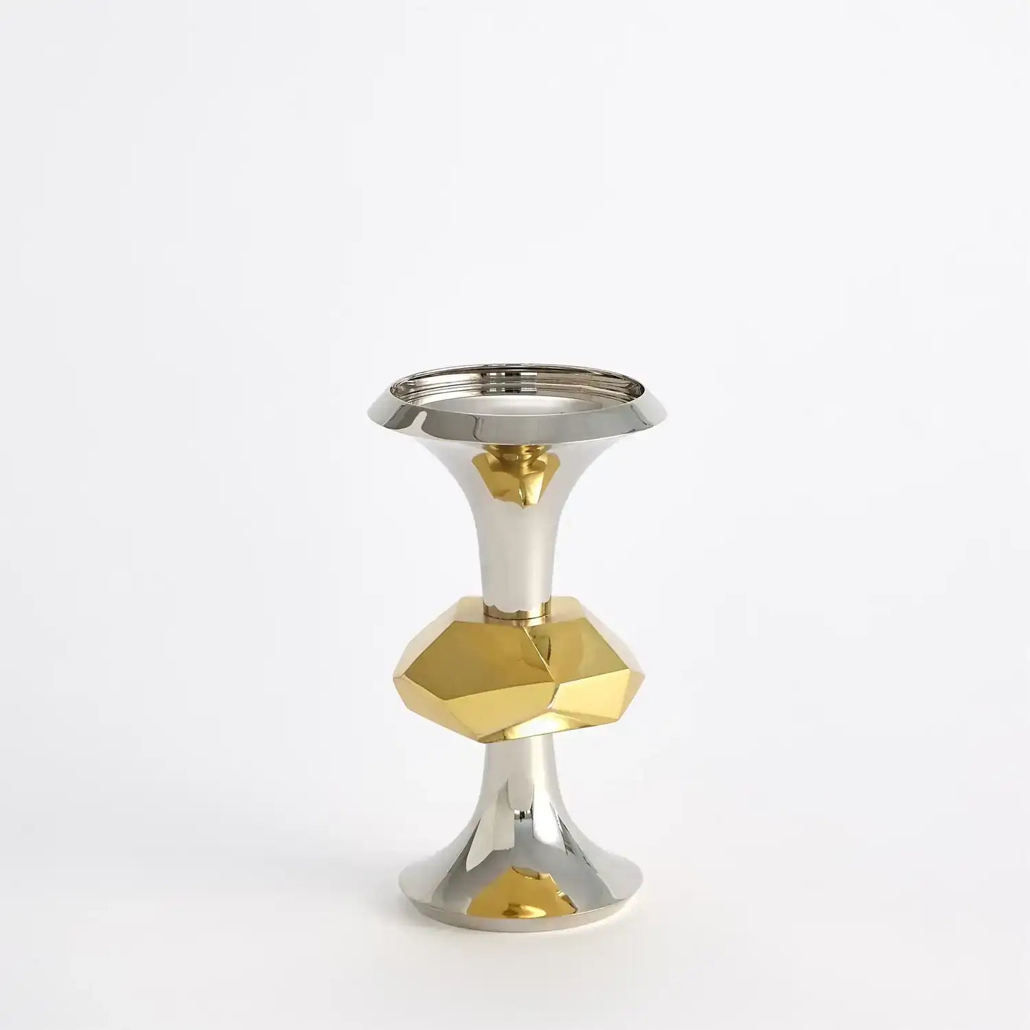 GLOBAL VIEWS GABRIEL NICKEL CANDLE HOLDER - Decorative Accents