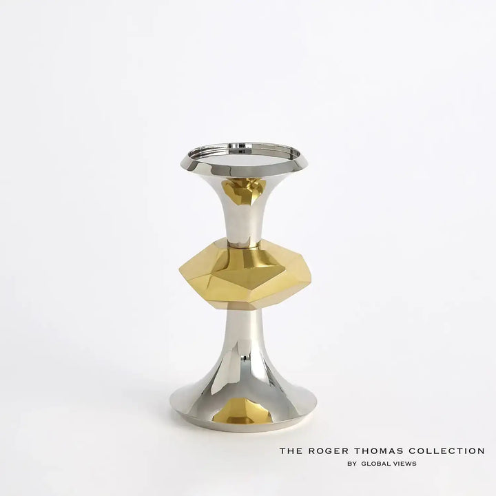 GLOBAL VIEWS GABRIEL NICKEL CANDLE HOLDER - Decorative Accents