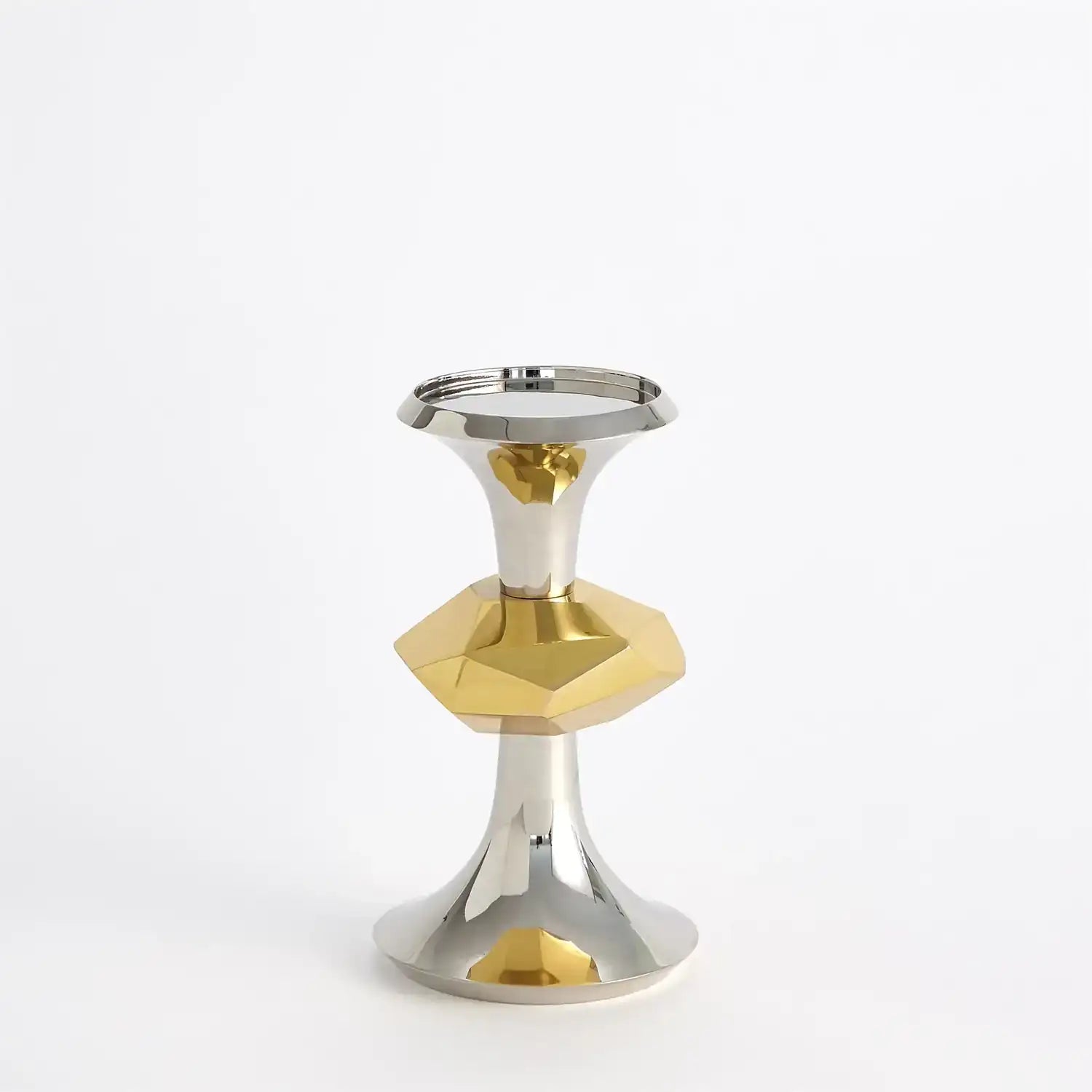 GLOBAL VIEWS GABRIEL NICKEL CANDLE HOLDER - Decorative Accents