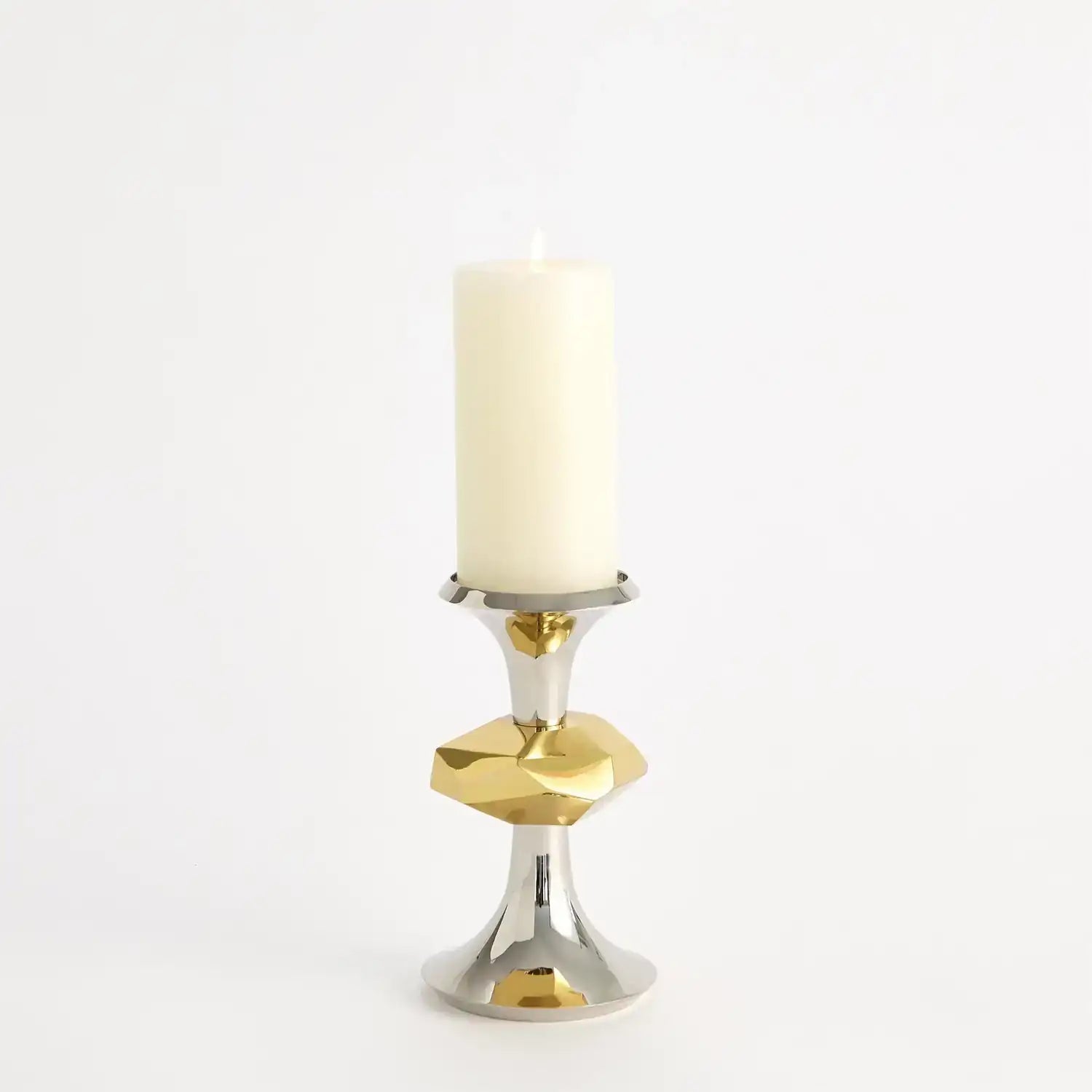 GLOBAL VIEWS GABRIEL NICKEL CANDLE HOLDER - Decorative Accents