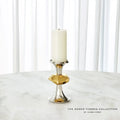 GLOBAL VIEWS GABRIEL NICKEL CANDLE HOLDER - Decorative Accents