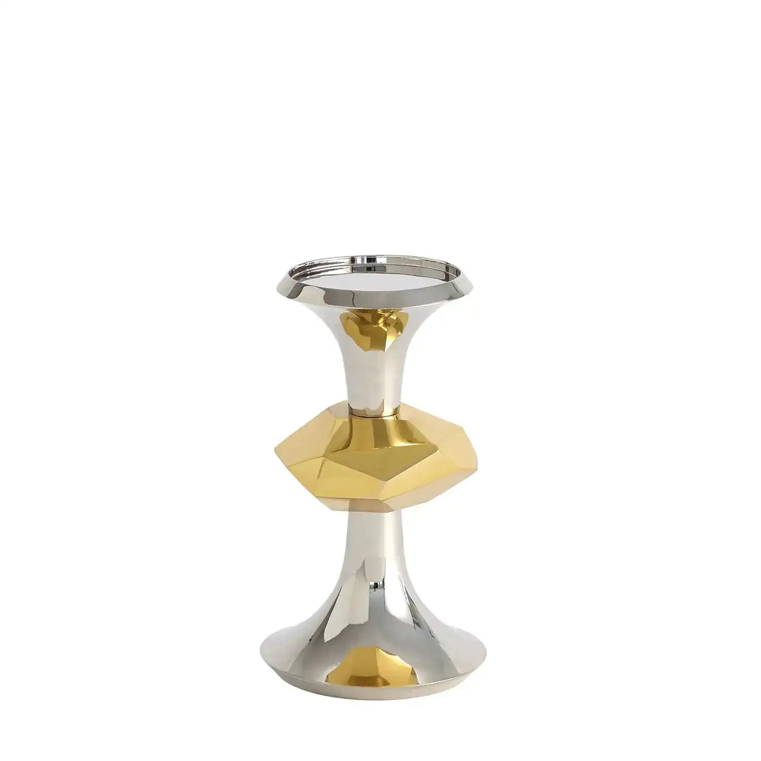 GLOBAL VIEWS GABRIEL NICKEL CANDLE HOLDER - Decorative Accents