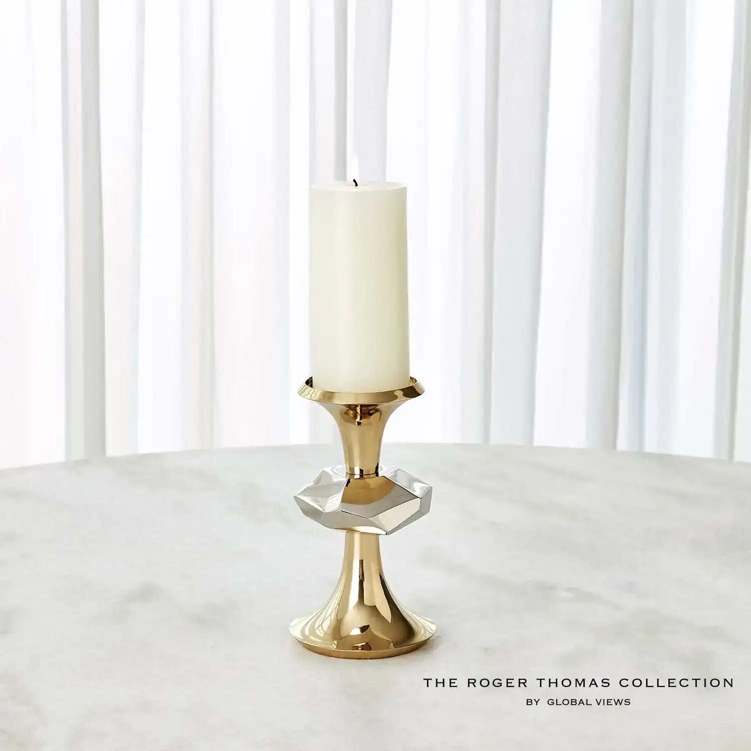 GLOBAL VIEWS GABRIEL BRASS CANDLE HOLDER - Decorative Accents