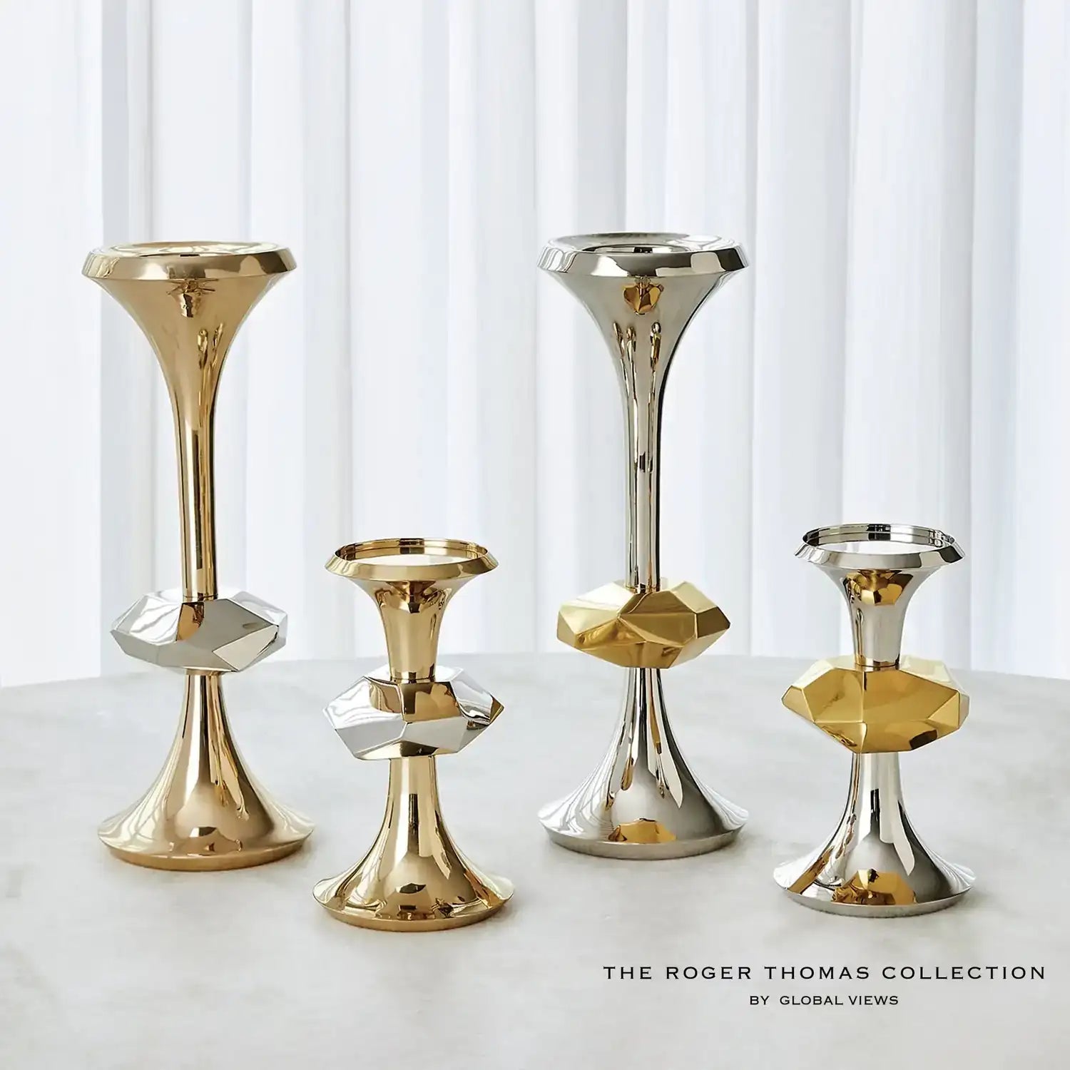 GLOBAL VIEWS GABRIEL BRASS CANDLE HOLDER - Decorative Accents