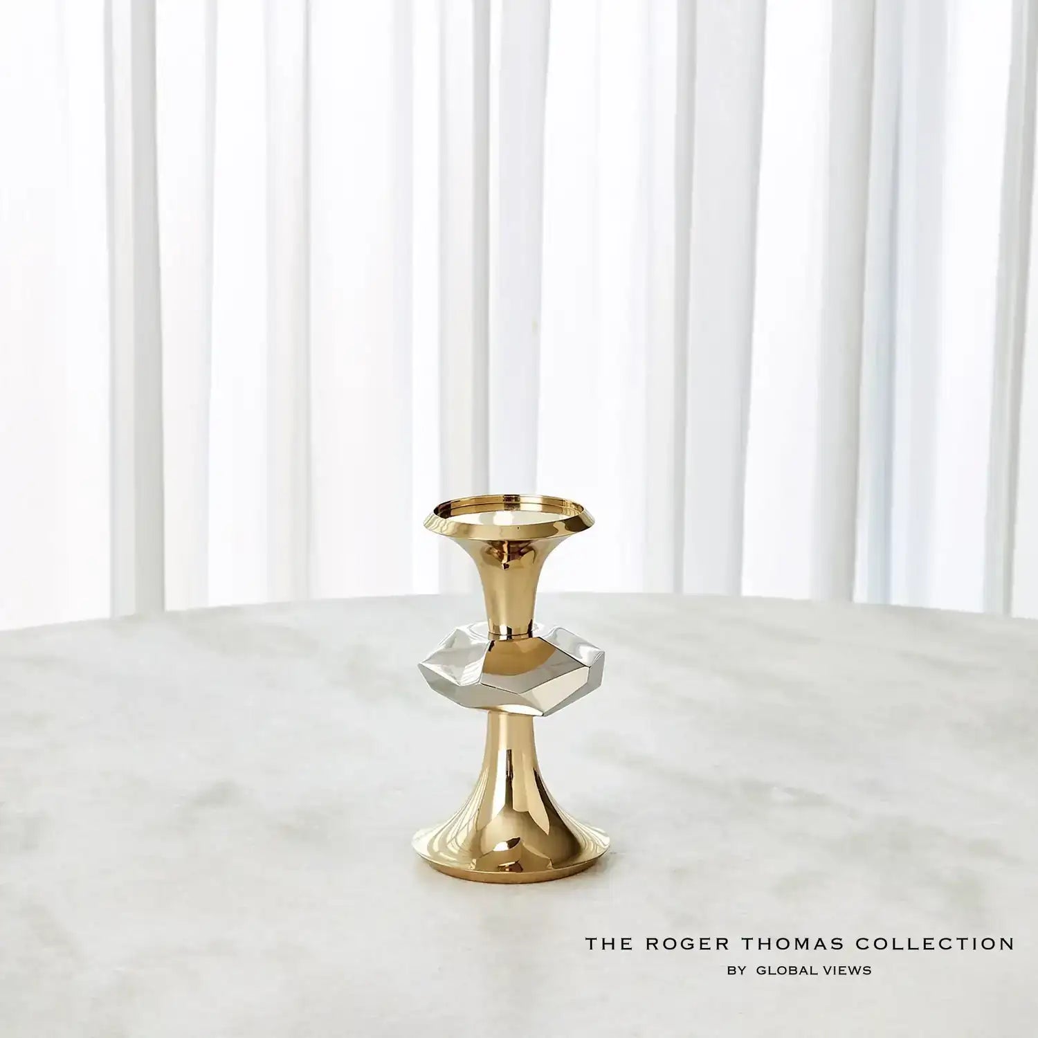 GLOBAL VIEWS GABRIEL BRASS CANDLE HOLDER - Decorative Accents
