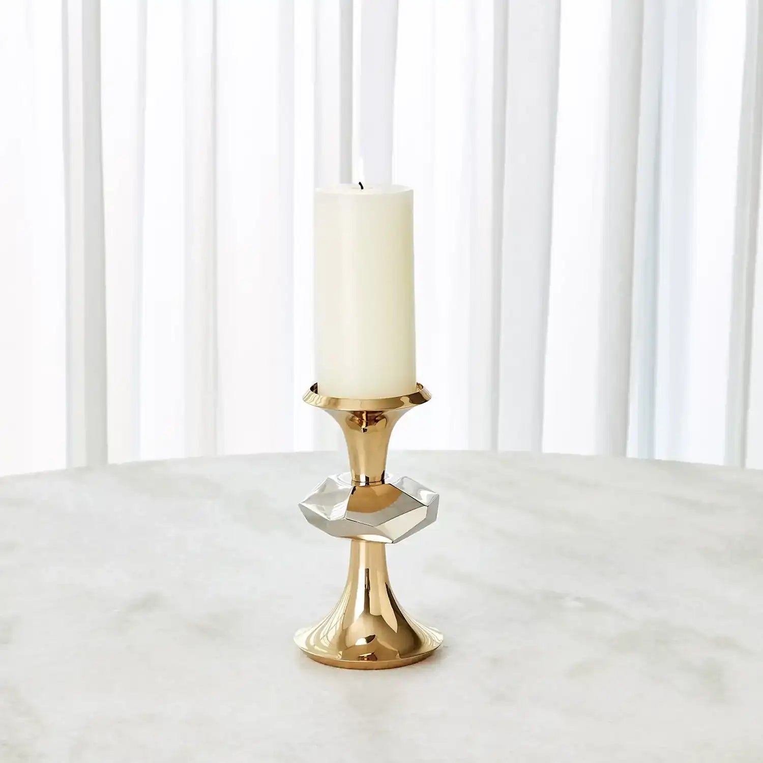 GLOBAL VIEWS GABRIEL BRASS CANDLE HOLDER - Decorative Accents