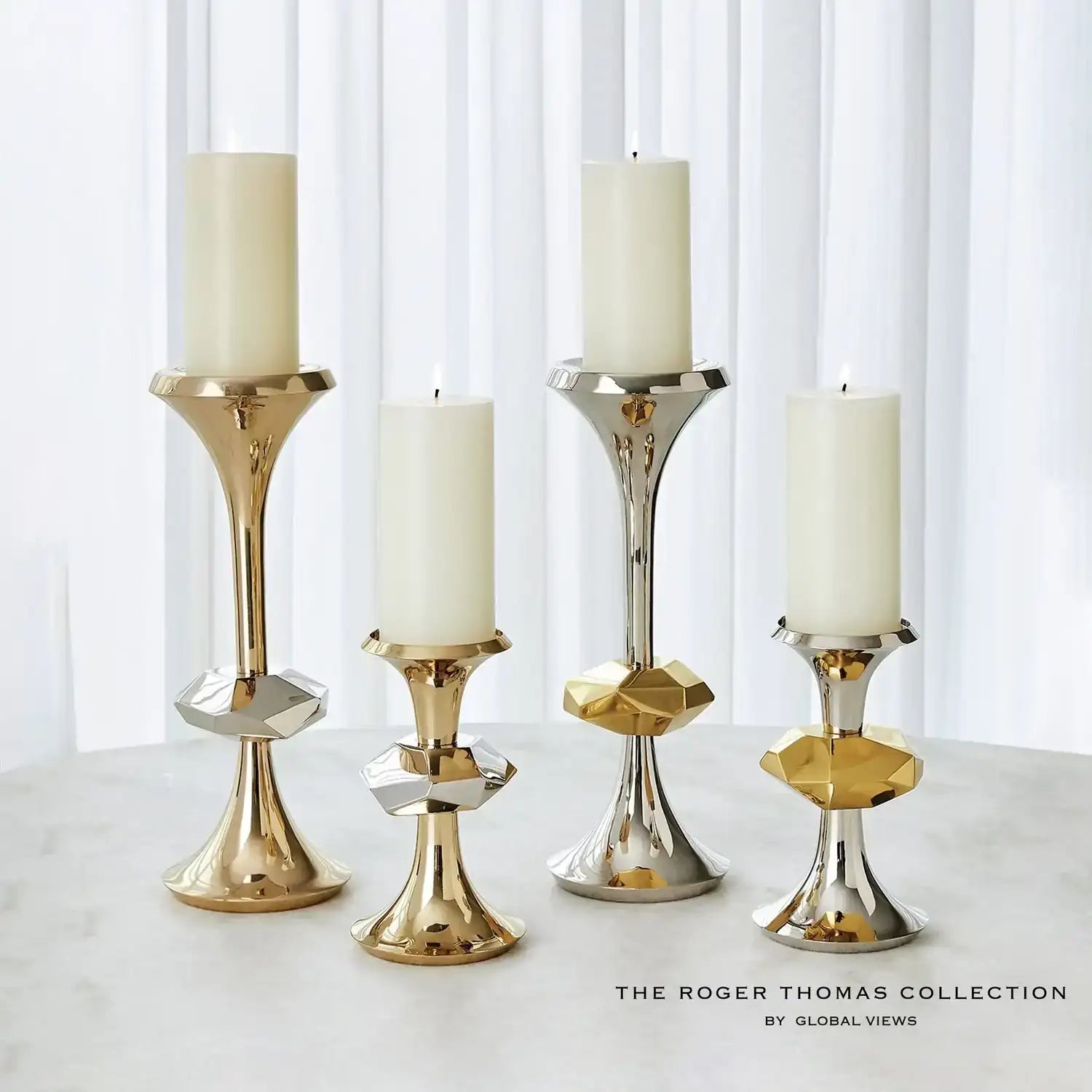GLOBAL VIEWS GABRIEL BRASS CANDLE HOLDER - Decorative Accents