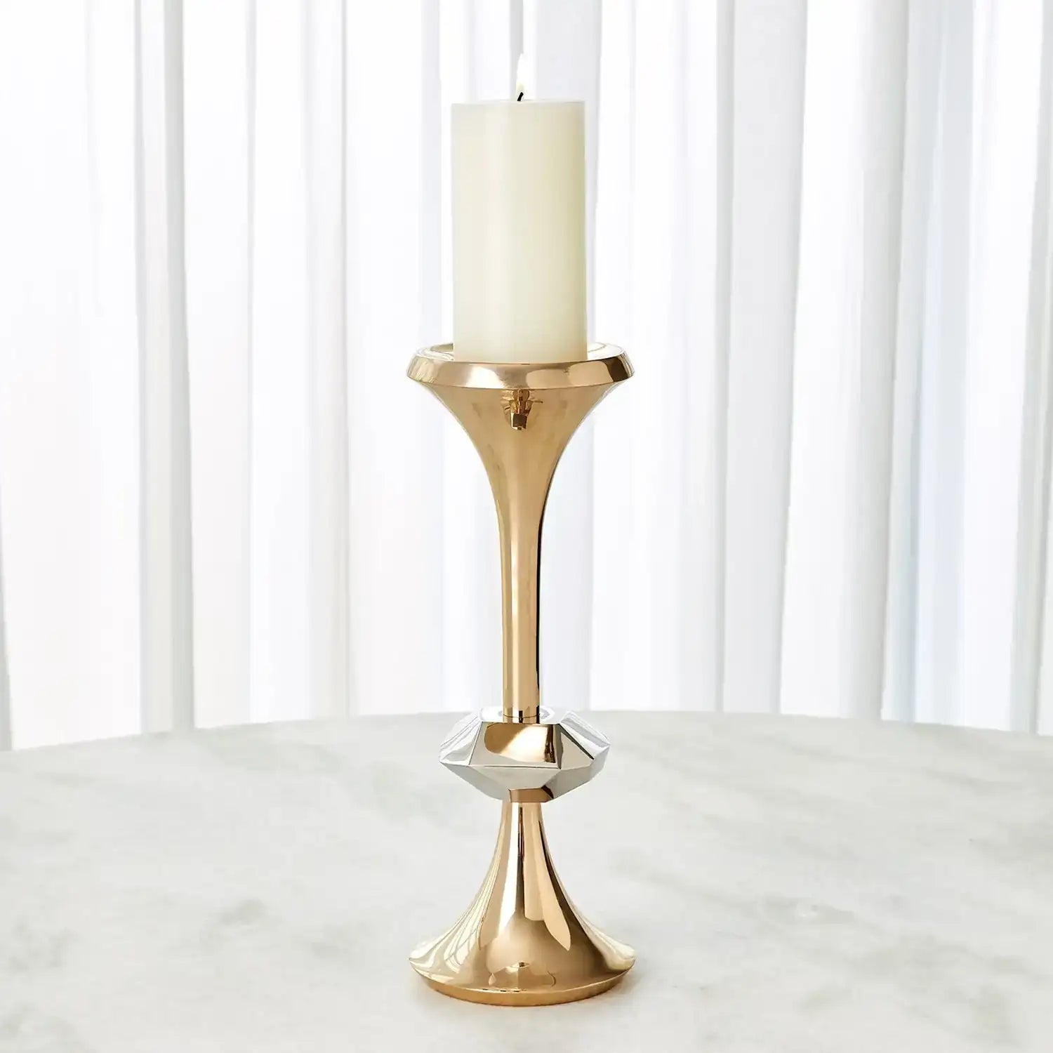 GLOBAL VIEWS GABRIEL BRASS CANDLE HOLDER - Decorative Accents