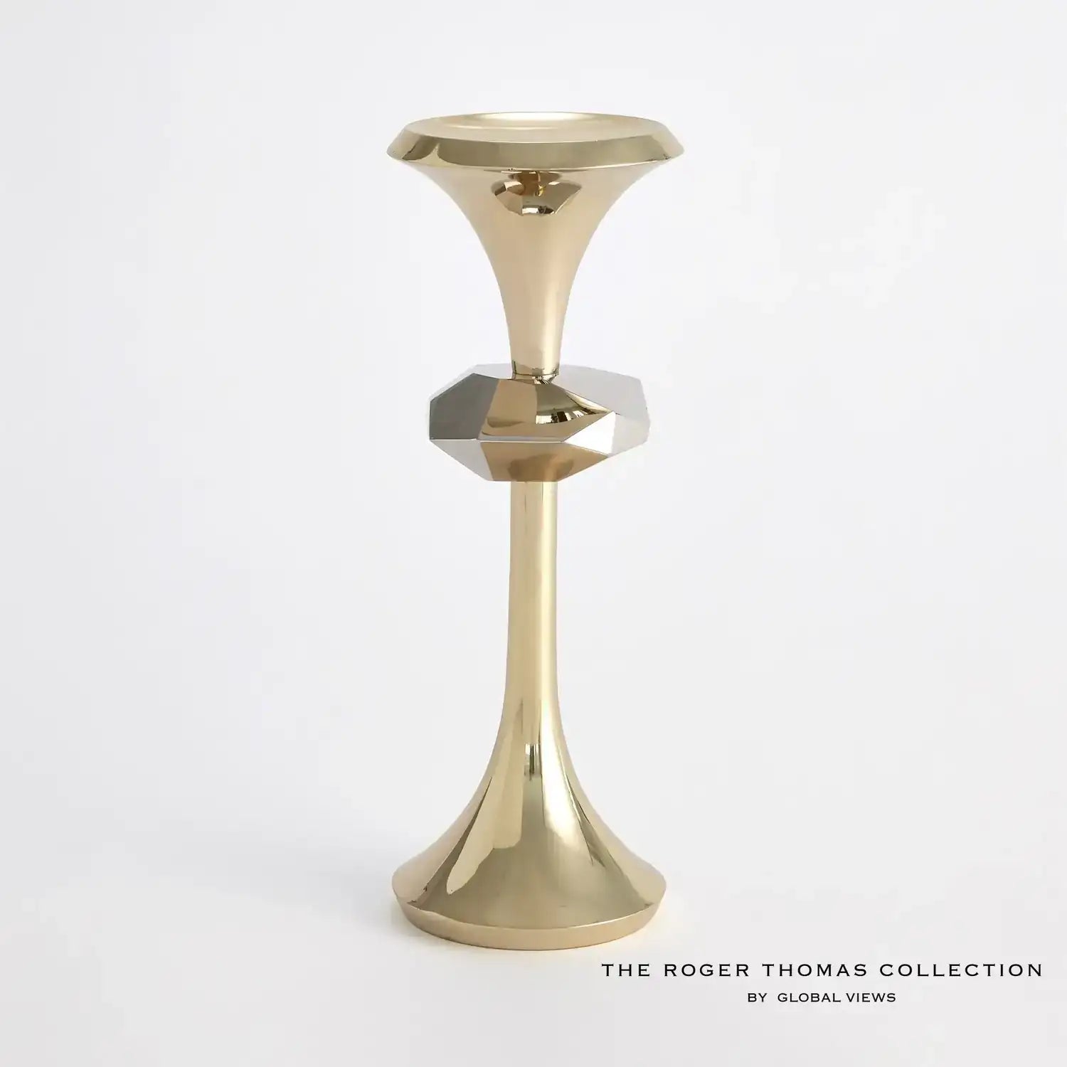 GLOBAL VIEWS GABRIEL BRASS CANDLE HOLDER - Decorative Accents