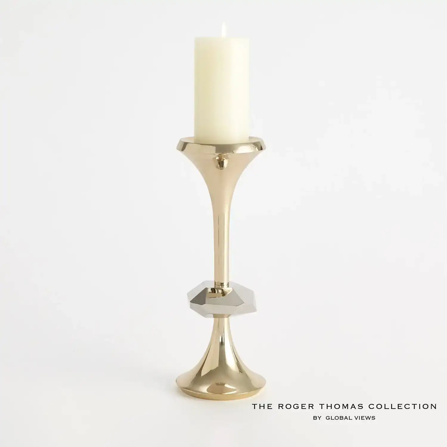 GLOBAL VIEWS GABRIEL BRASS CANDLE HOLDER - Decorative Accents