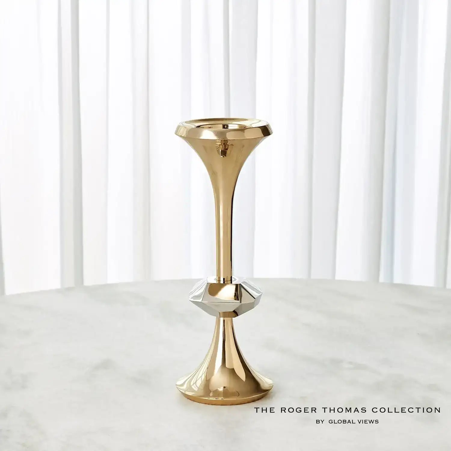 GLOBAL VIEWS GABRIEL BRASS CANDLE HOLDER - Decorative Accents