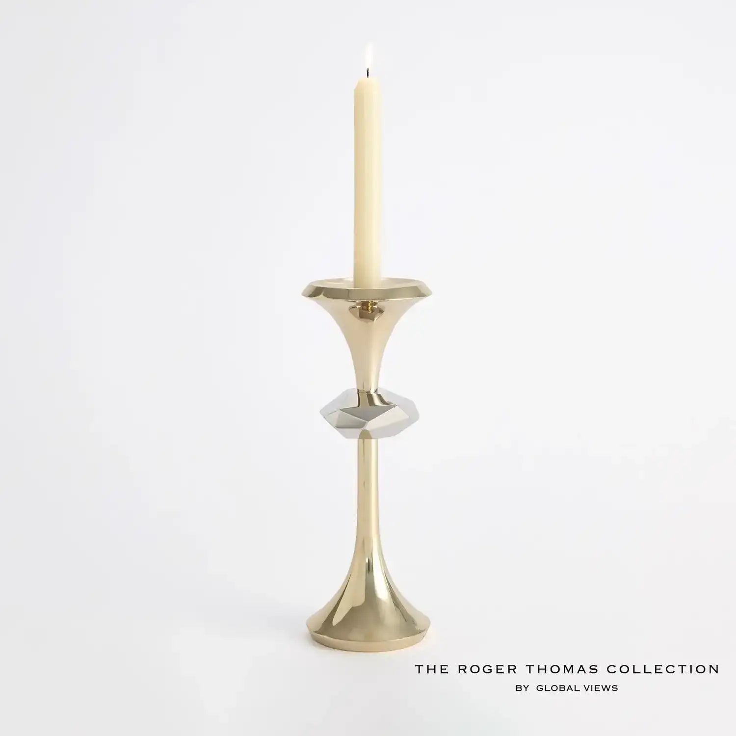 GLOBAL VIEWS GABRIEL BRASS CANDLE HOLDER - Decorative Accents