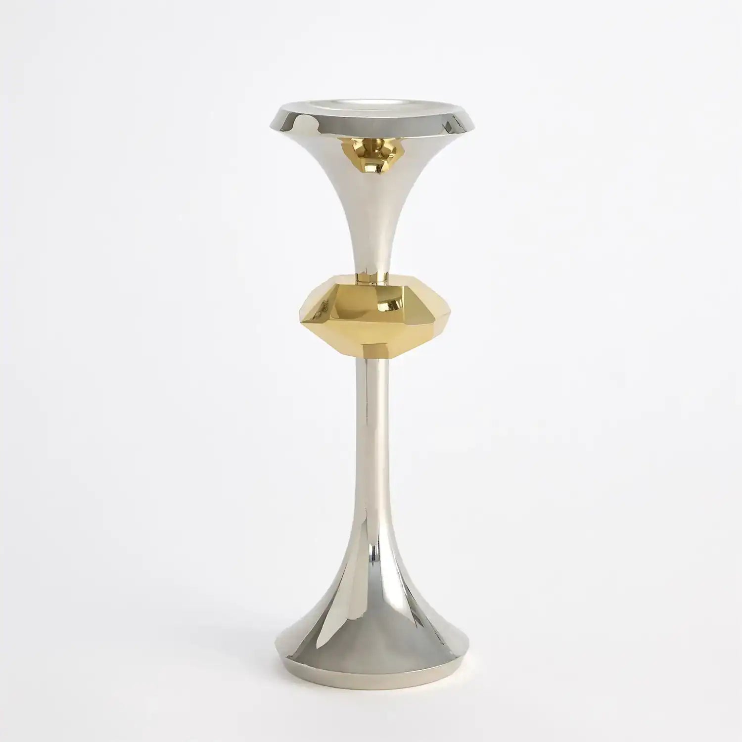 GLOBAL VIEWS GABRIEL NICKEL CANDLE HOLDER - Decorative Accents
