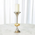 GLOBAL VIEWS GABRIEL NICKEL CANDLE HOLDER - Decorative Accents