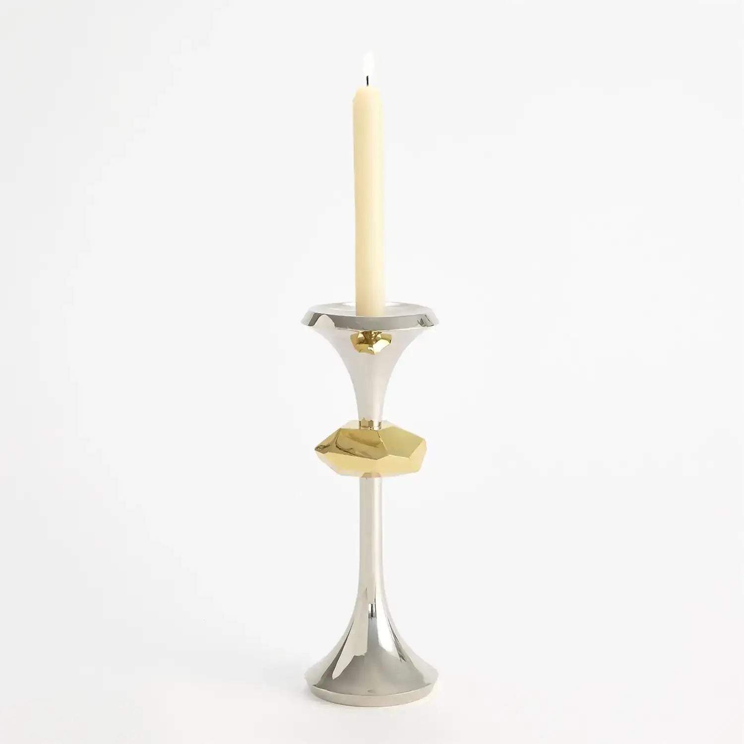 GLOBAL VIEWS GABRIEL NICKEL CANDLE HOLDER - Decorative Accents
