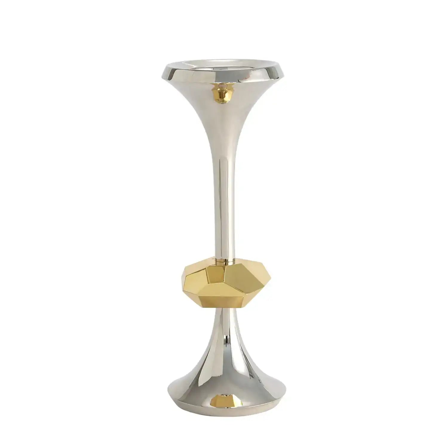 GLOBAL VIEWS GABRIEL NICKEL CANDLE HOLDER - Decorative Accents