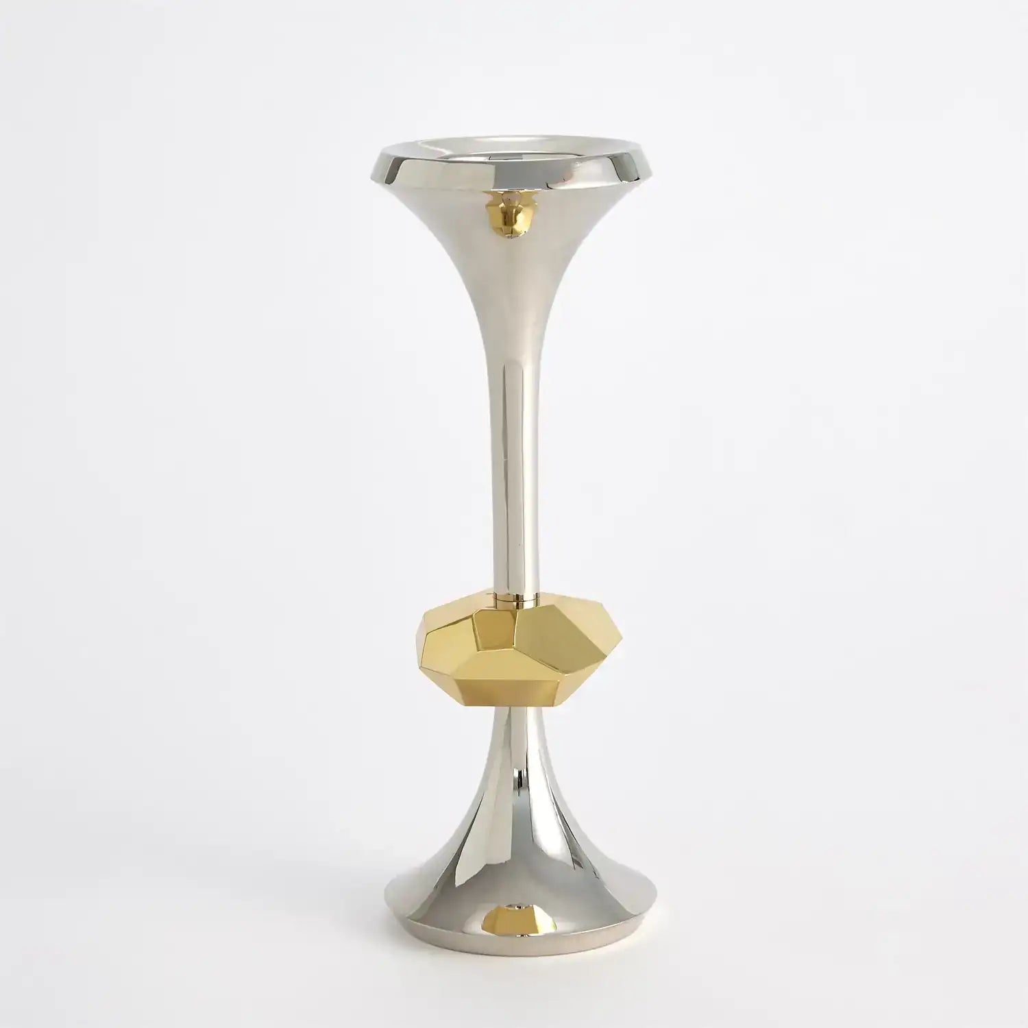 GLOBAL VIEWS GABRIEL NICKEL CANDLE HOLDER - Decorative Accents