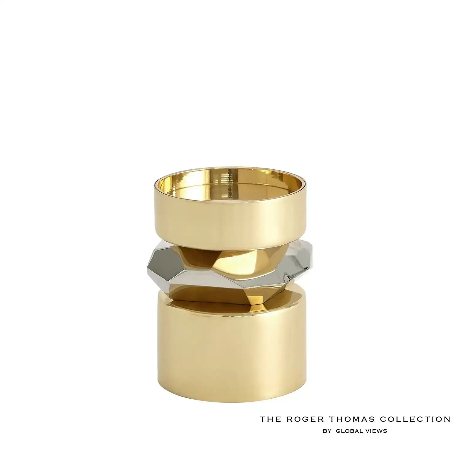 GLOBAL VIEWS ROMANO BRASS CANDLE HOLDER - Decorative Accents