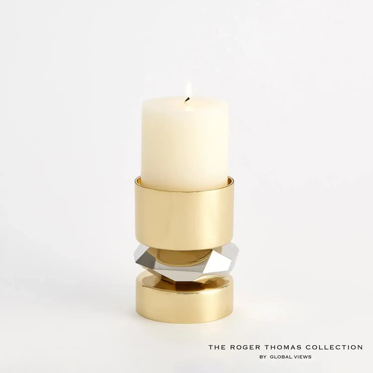 GLOBAL VIEWS ROMANO BRASS CANDLE HOLDER - Decorative Accents
